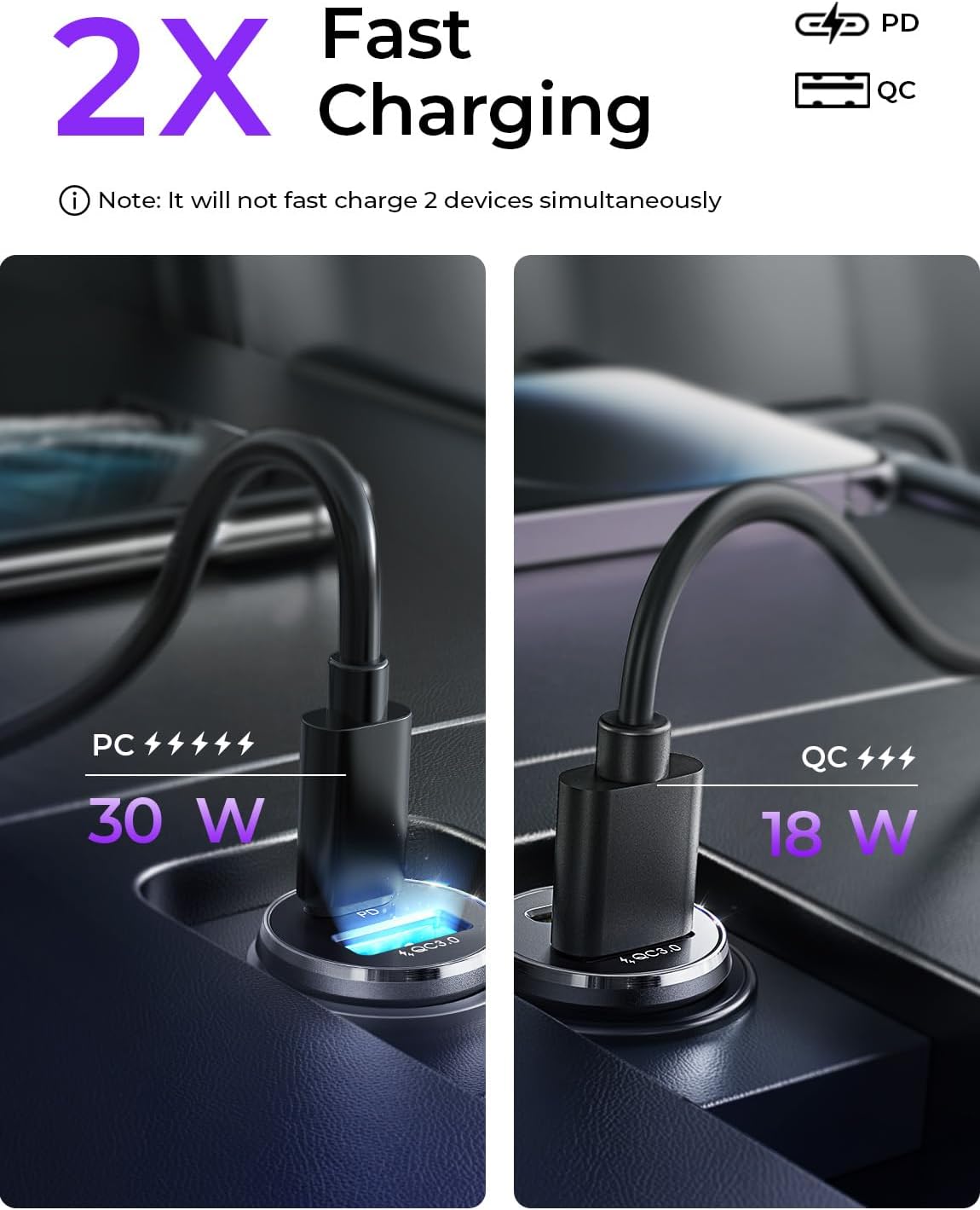 Detalle 2 de LISEN USB-C car charger, metal