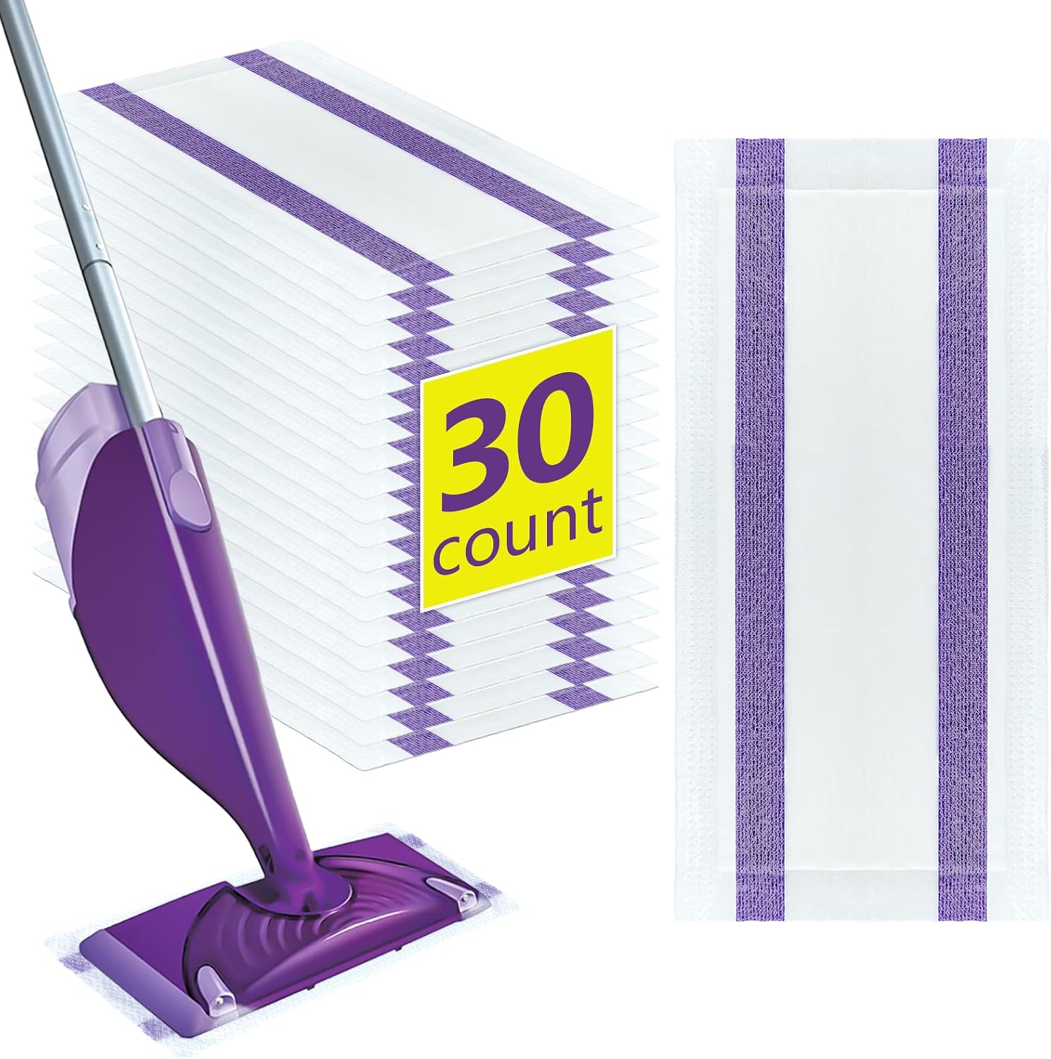 Detalle de ZQZiQi 30-Count Disposable WetJet Mop Pad Refills for Swiffer WetJet