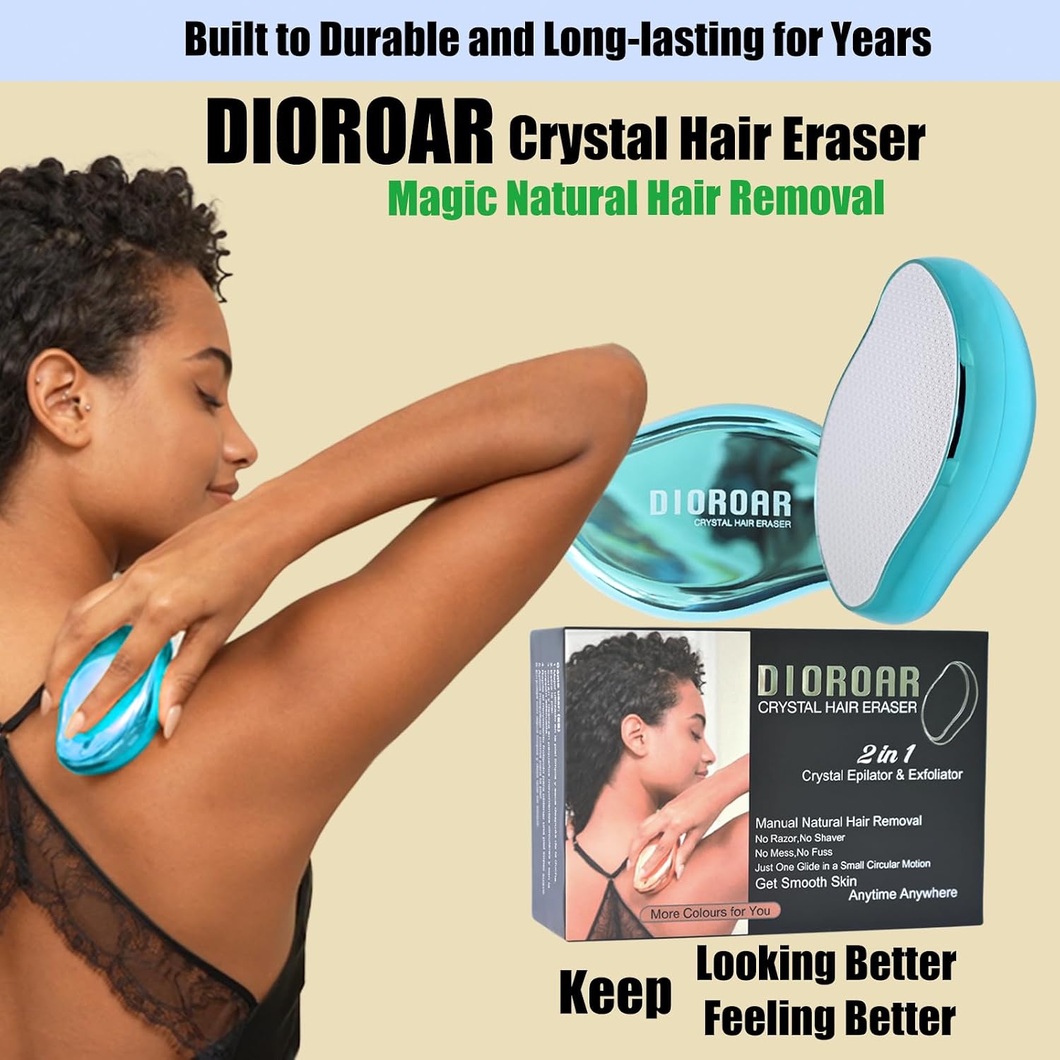 Detalle de DIOROAR Crystal Hair Remover, Ocean Blue