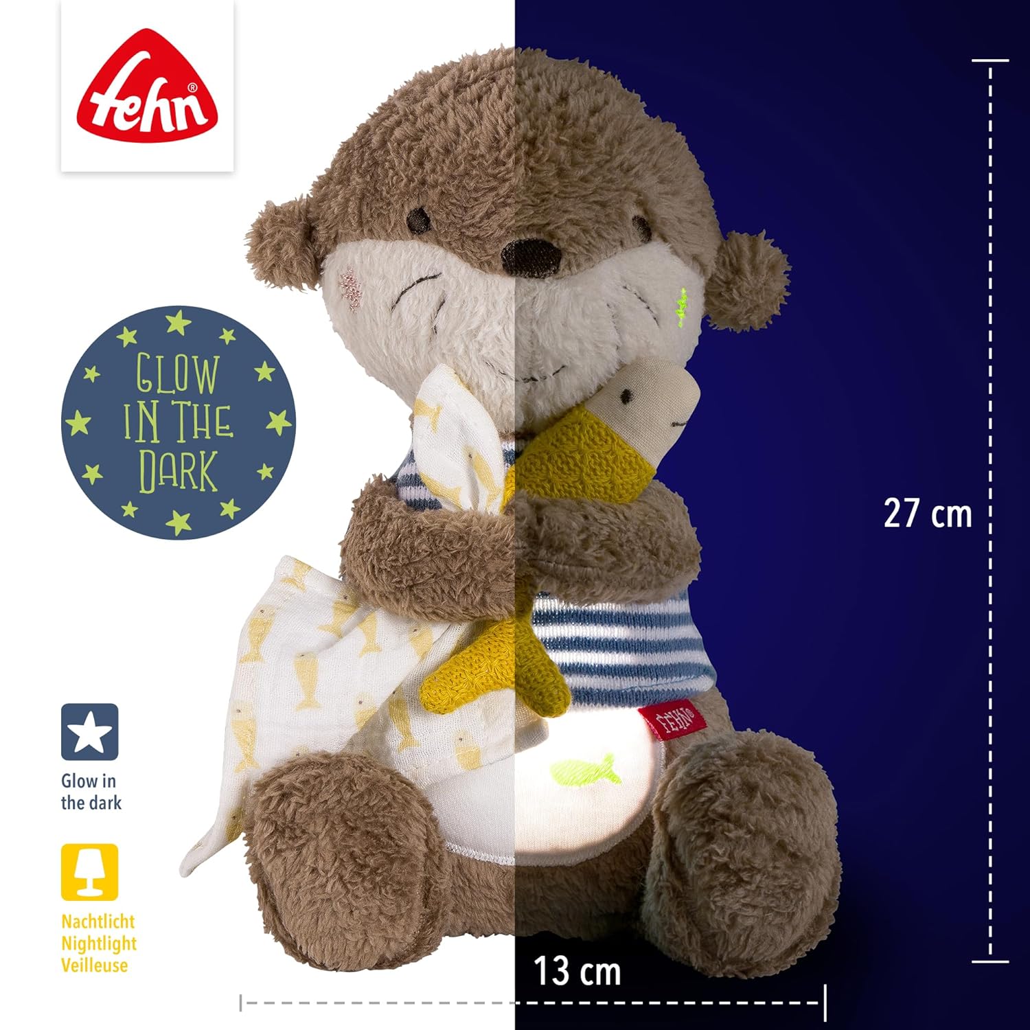 Detalle 2 de Fehn Otter Nachtlicht Schlummerlicht 27 cm