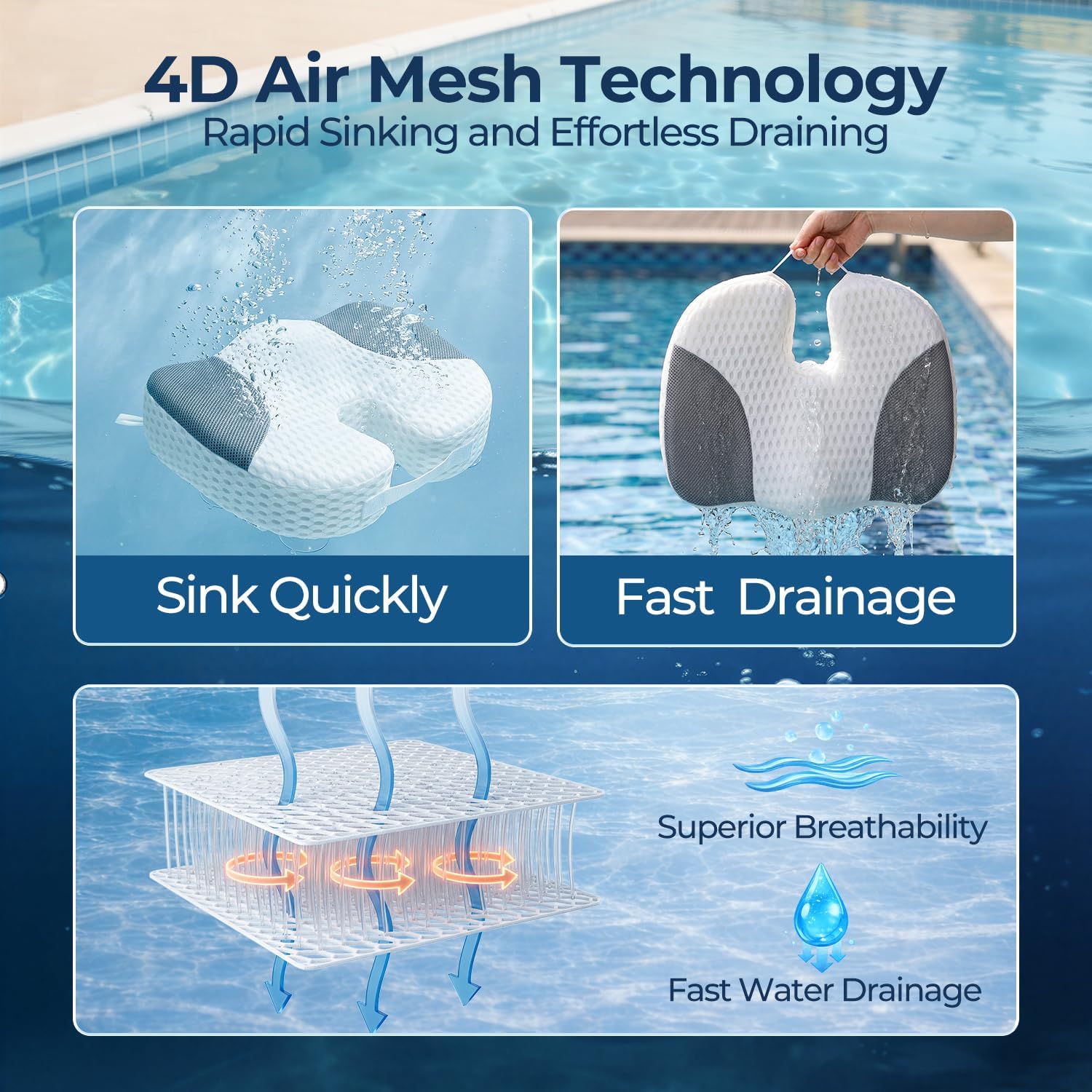 Thumbnail 1 de Idle Hippo Hot Tub Booster Seat, 4D Air Mesh