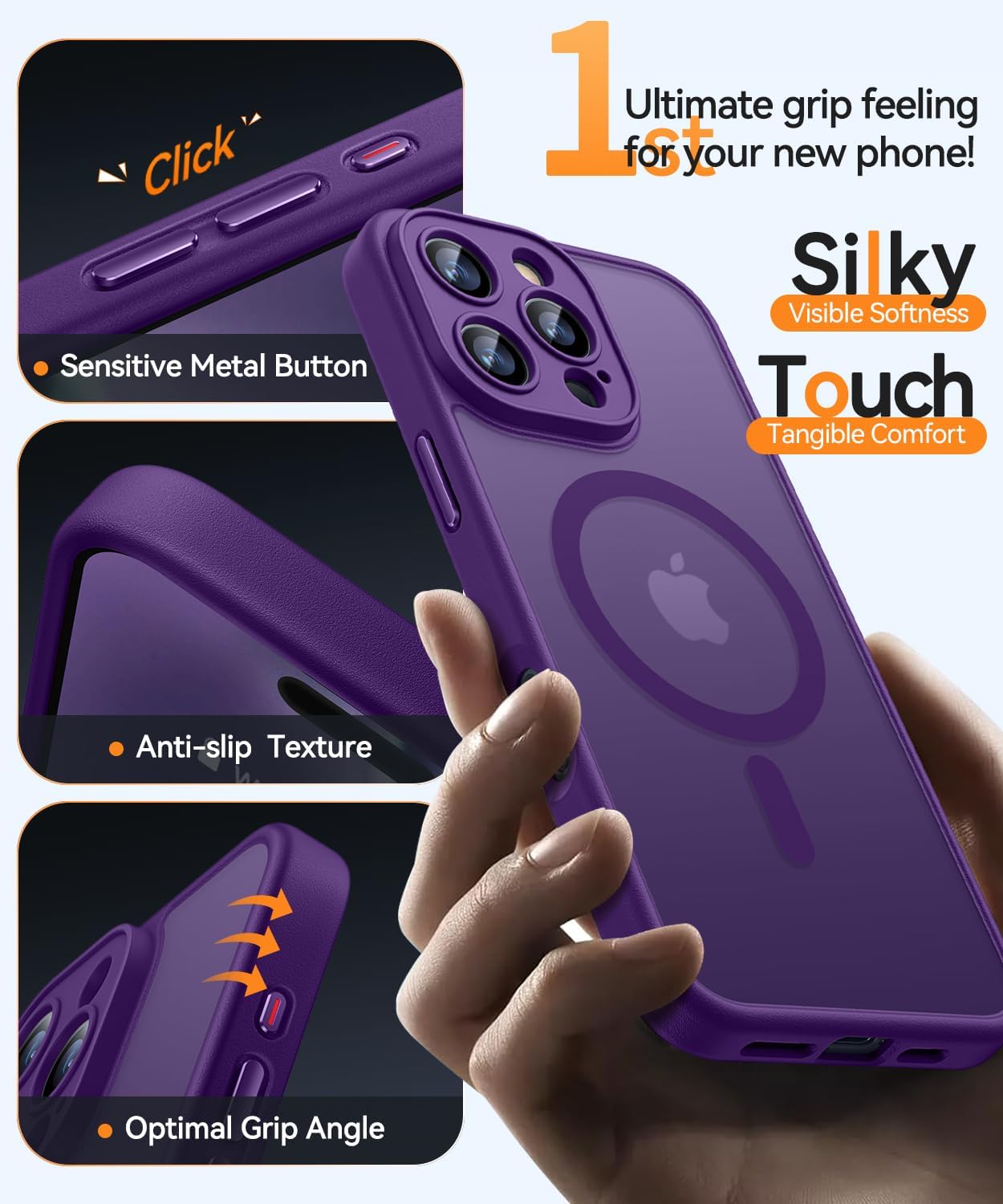 Thumbnail 4 de CANSHN Magnetic Case for iPhone 16 Pro Max – Deep Purple, Full Camera Protection with MagSafe