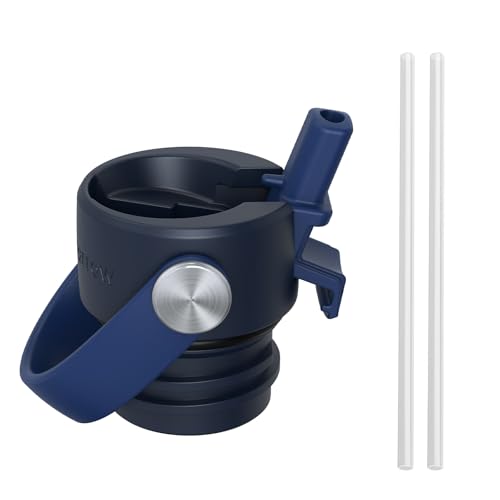 Detalle de Sparrow Trinkflasche Edelstahl 750 ml mit Strohhalm – FlipFlow Thermosflasche von Super Sparrow