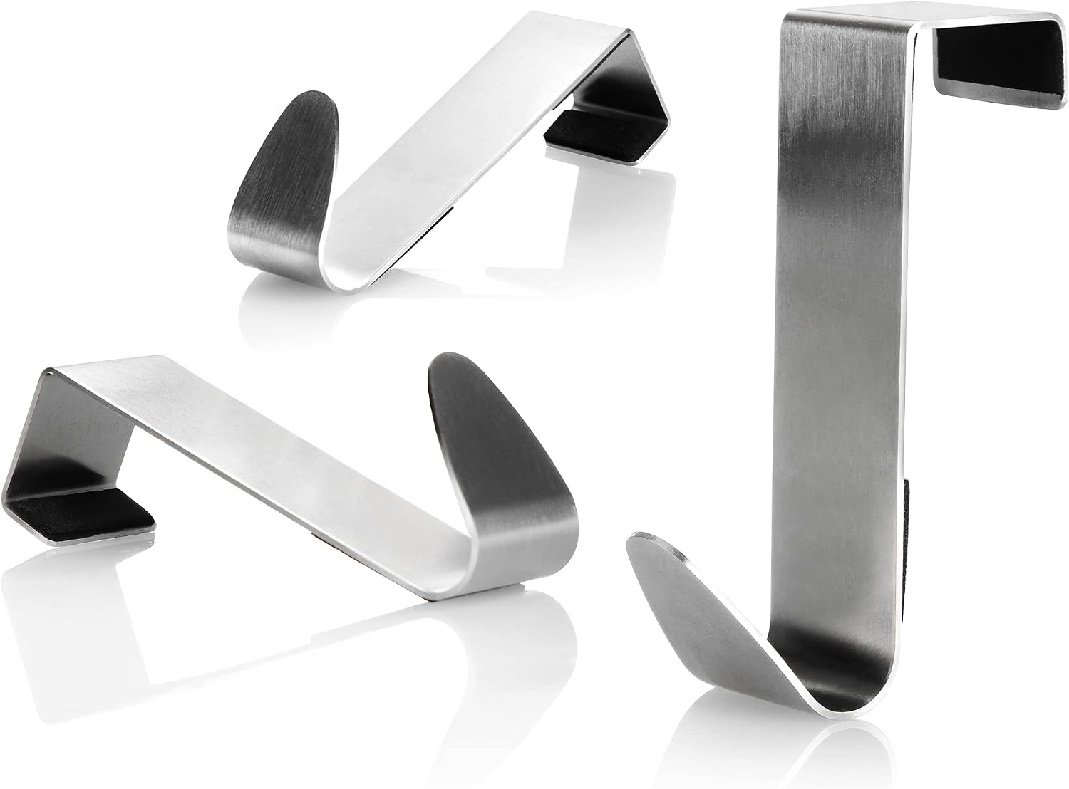 Thumbnail 6 de com-four® 4 Gancio per Porta in Acciaio Inox 7,5 cm – Ganci con protezione in schiuma