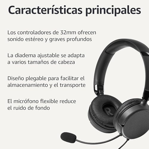 Thumbnail 1 de Amazon Basics Auriculares con cable y micrófono 🎧