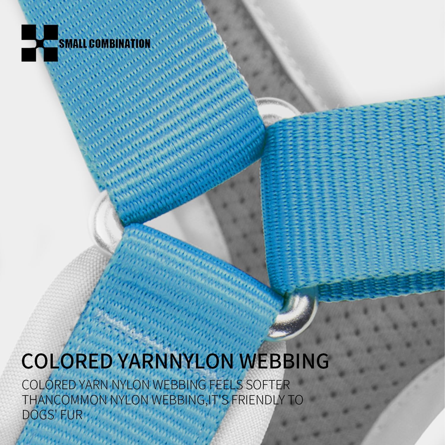Detalle de Small Combination Escape-Proof Dog Harness with Reflective Strips, Adjustable Vest and Handle (Blue, L)