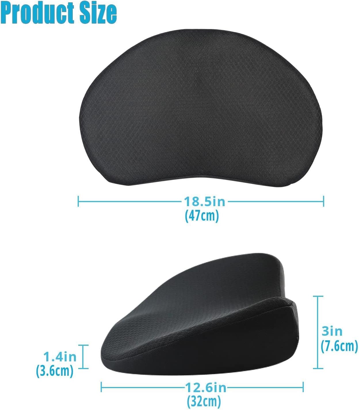 Detalle de OLYDON Keilkissen Auto aus Memory Foam – Sitzkissen für Auto & Bürostuhl (Schwarz)