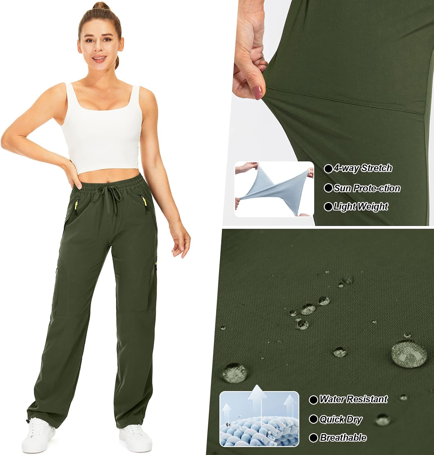 Detalle 2 de yeyity Wanderhose Damen Quick-Dry Funktionshose