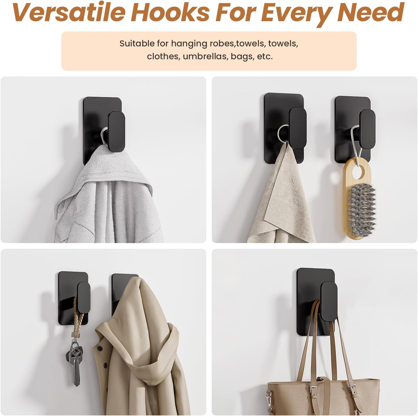 Thumbnail 6 de Aikzik 4 Pack Large Self Adhesive Hooks 12kg