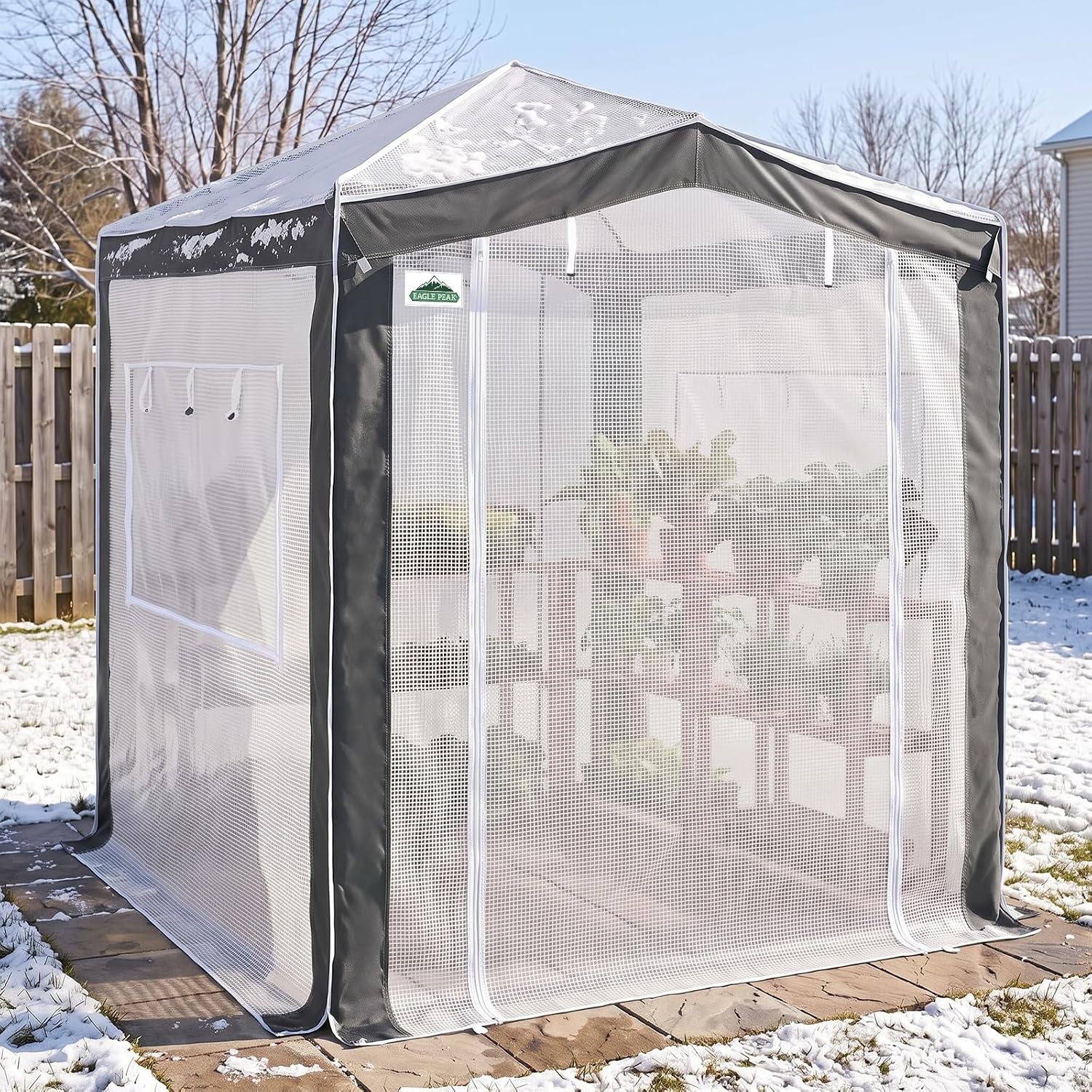Thumbnail 6 de EAGLE PEAK Pop Up Greenhouse 8x6 with PeakPush Center Lock and Mesh Windows