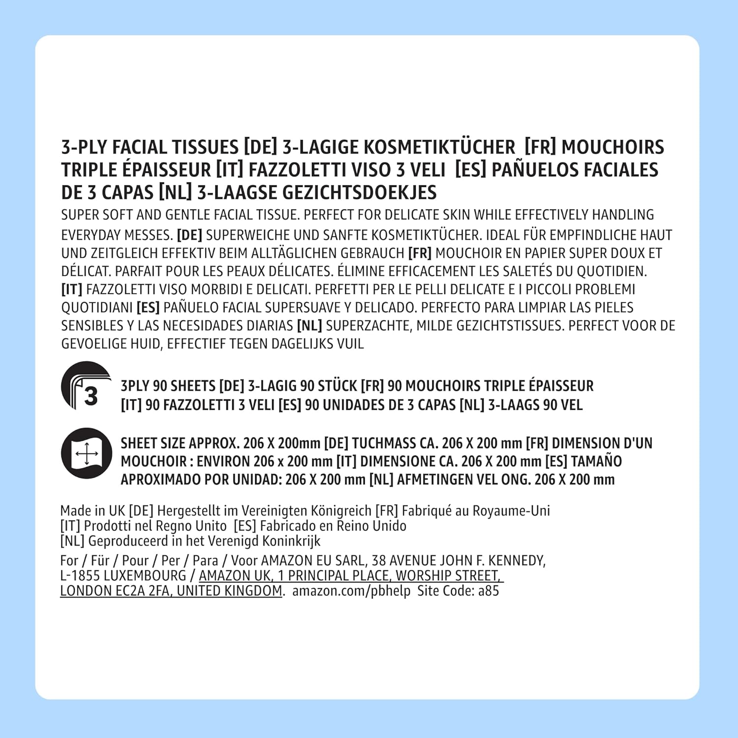 Thumbnail 5 de by Amazon 3-Ply Facial Tissues, 1080 Sheets (12 Packs of 90 Sheets) — Practical Multipack for Everyday Use