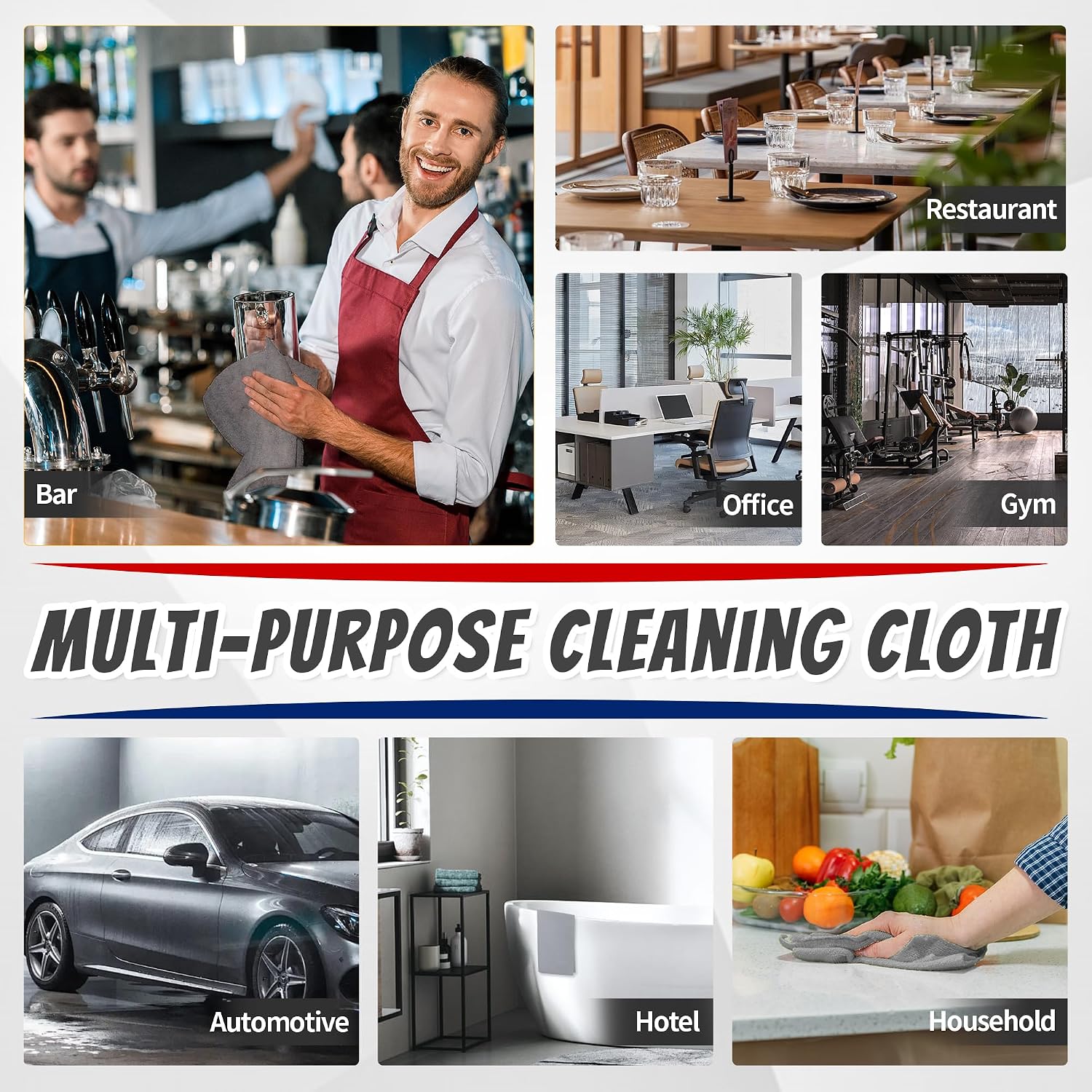 Thumbnail 6 de FIXSMITH Shop Towels, 200-Pack Gray Microfiber, 11.5-Inch Square