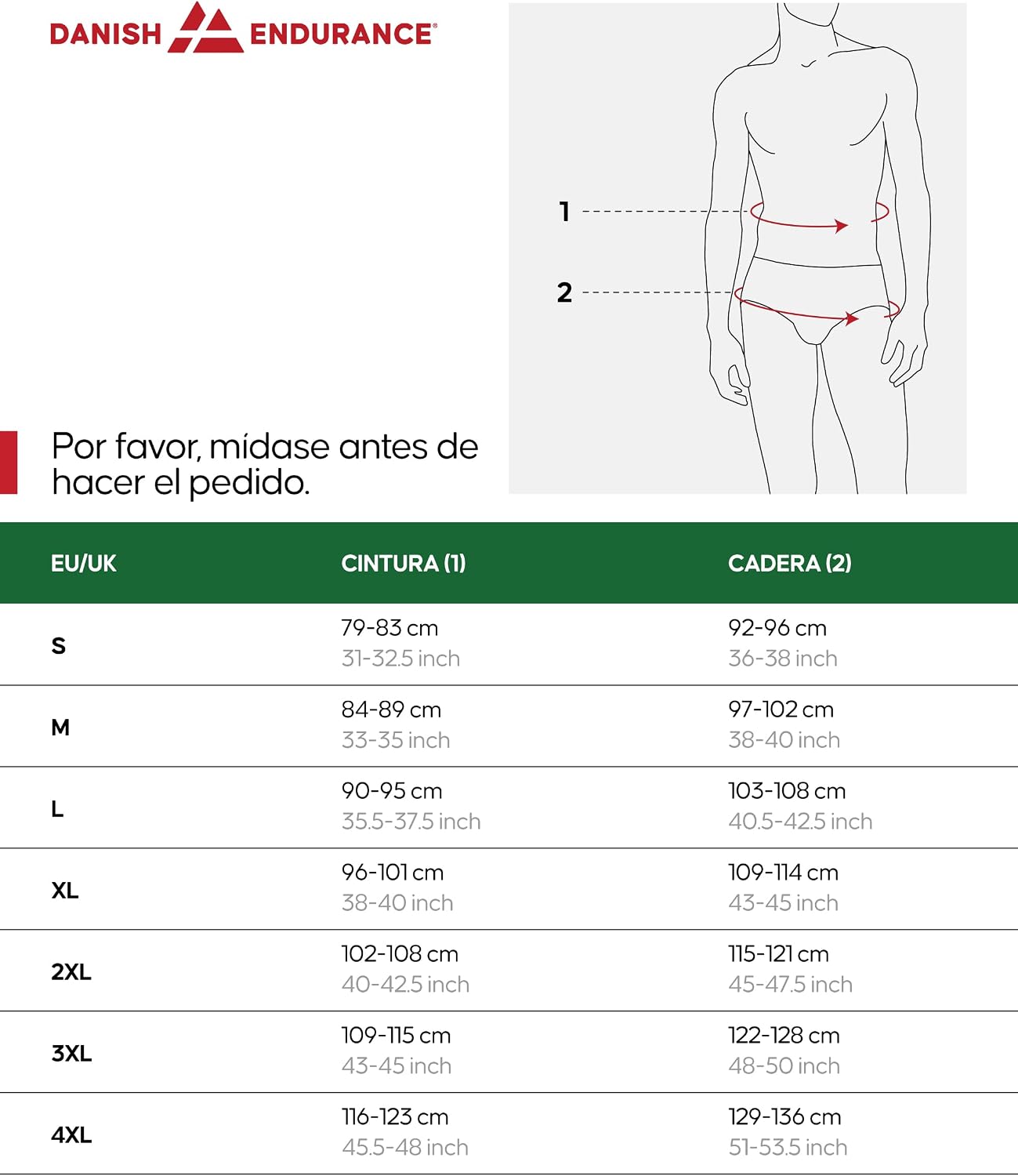 Detalle 2 de DANISH ENDURANCE 6 Pack de calzoncillos slip de algodón para hombre (sin etiquetas) — Large