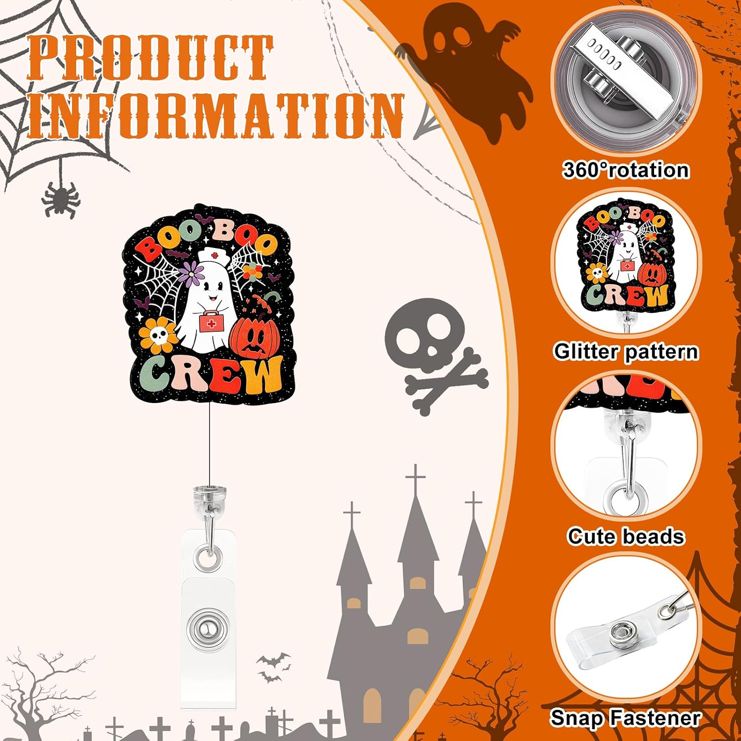 Detalle 2 de Ciwuzxs Retractable Badge Reel 2-Piece Set