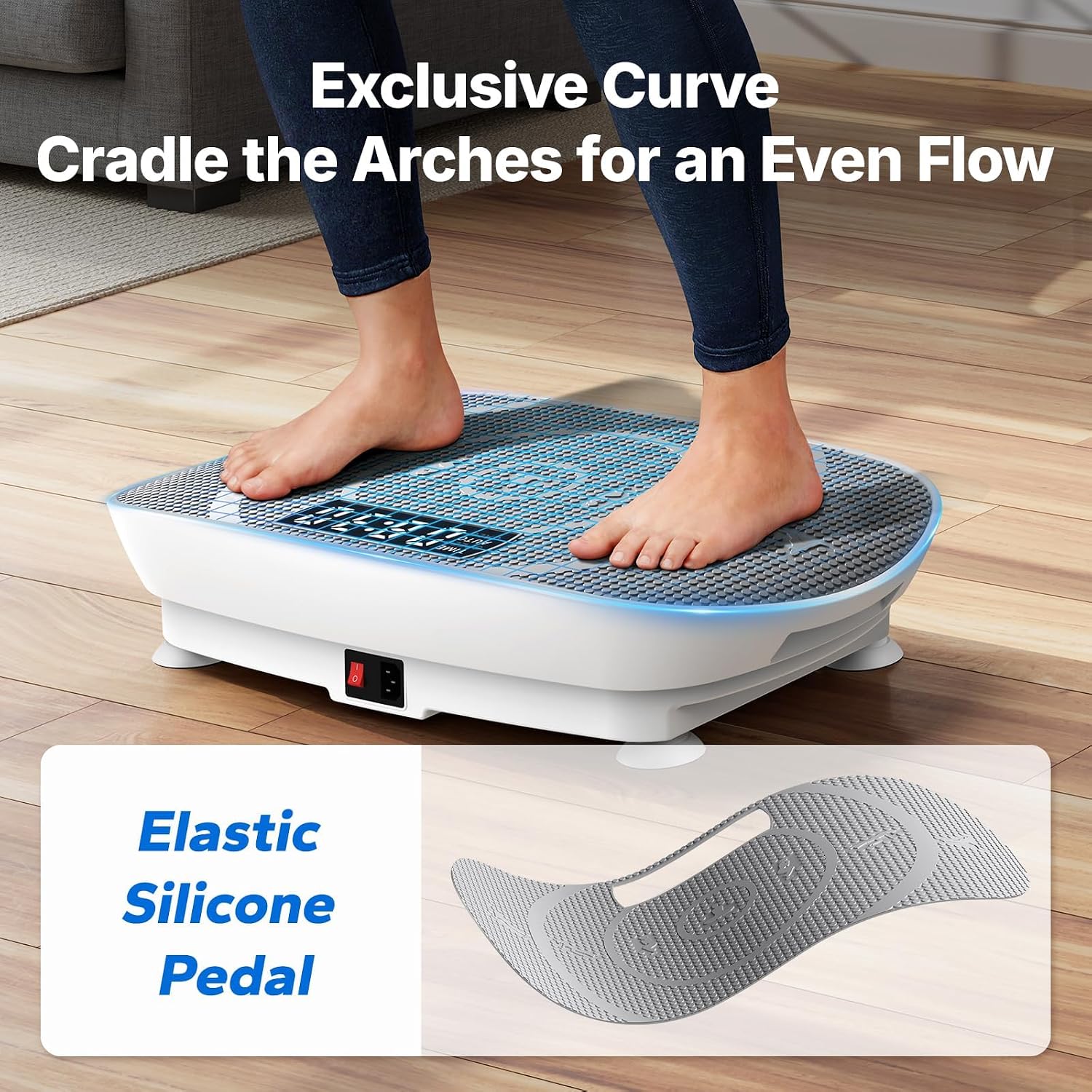 Thumbnail 1 de MERACH CV30 Curved Vibration Plate with 10 Levels and LED Calorie Tracking