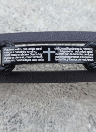Thumbnail 6 de HOGALTHY pulsera España para hombre de cuero y acero inoxidable (21 cm) con cierre de seguridad