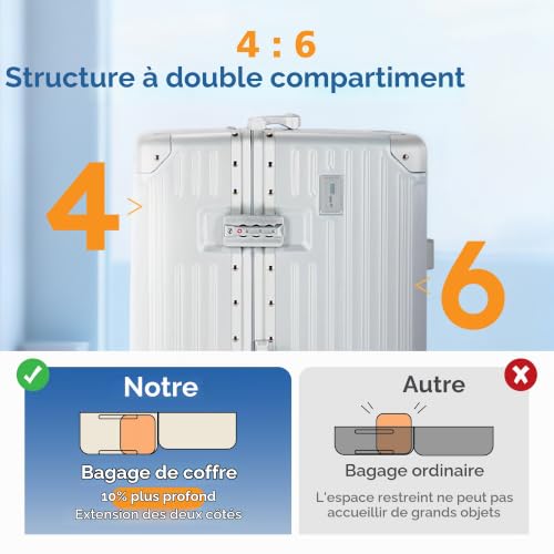 Thumbnail 8 de ALPHA CAMP Valise XXL 105 L en polycarbonate, cadre aluminium et serrures TSA