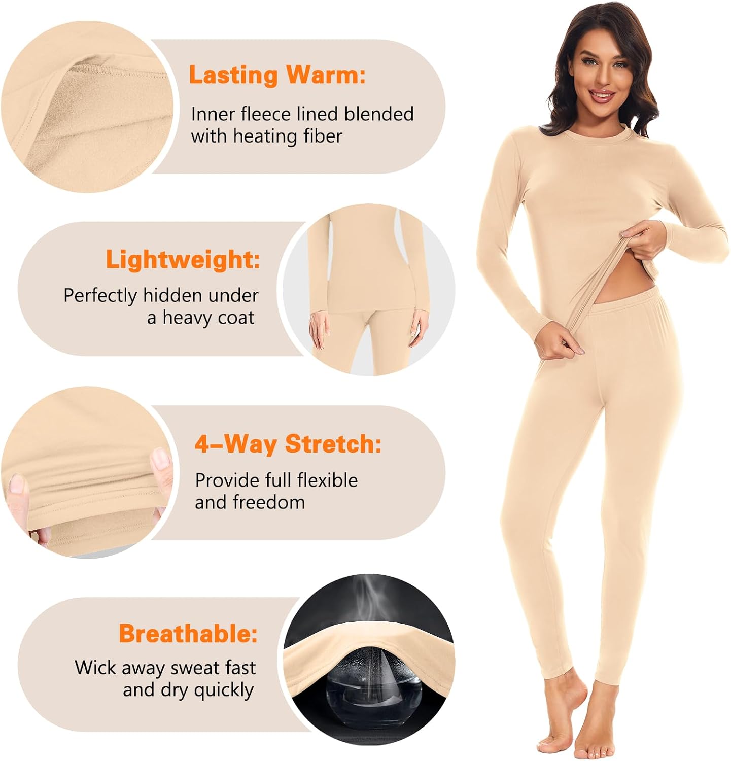 Thumbnail 3 de SIMIYA Women Thermal Base Layer Set Thermal Underwear