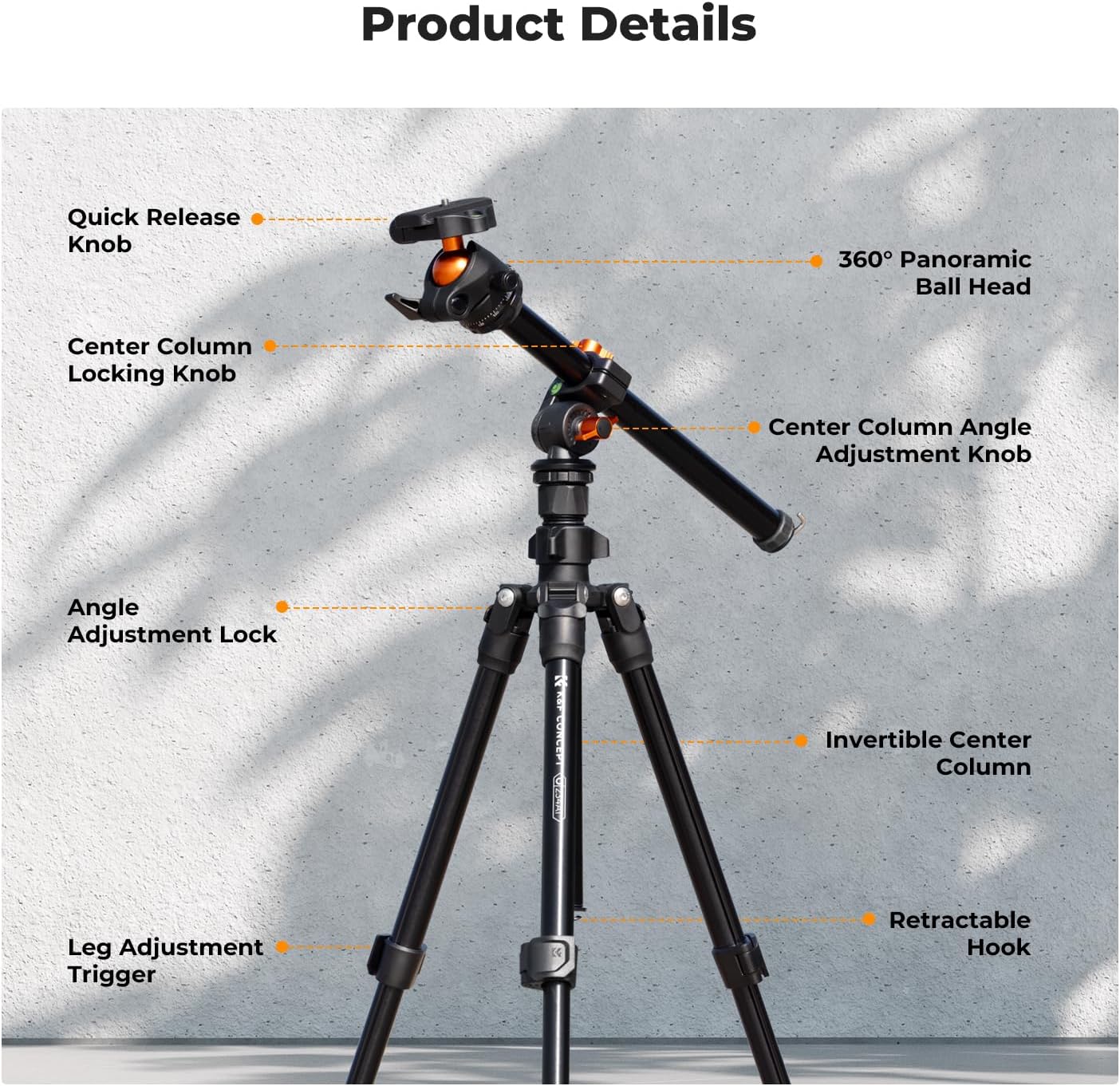 Thumbnail 6 de K&F Concept 76in Camera Tripod