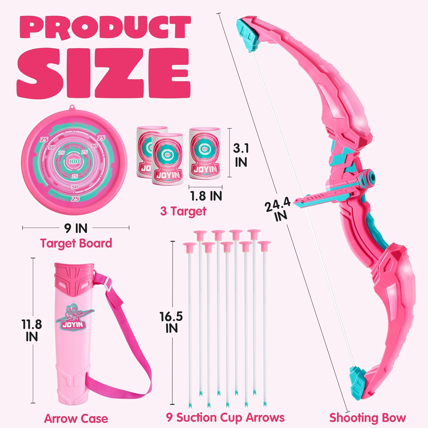Thumbnail 6 de JOYIN Pink Bow and Arrow Set for Girls with LED Light-Up Bow