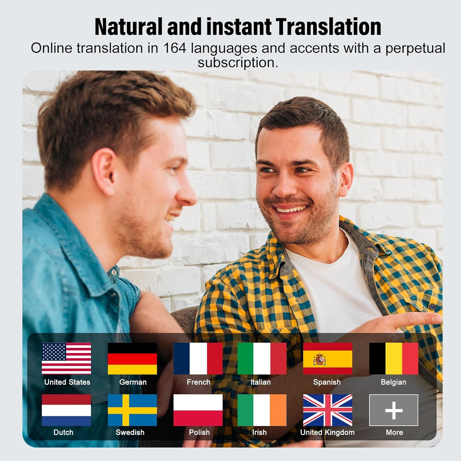 Detalle de AI Language Translation Earbuds: 164 Languages in Real-Time with 3-in-1 Functionality