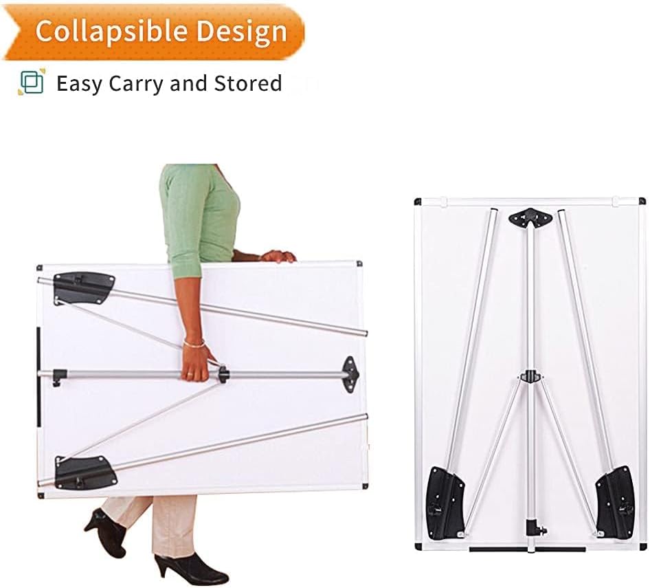 Detalle de VIZ-PRO Magnetic Whiteboard Easel, 90 x 60 cm – Portable, Height-Adjustable Dry Erase Board