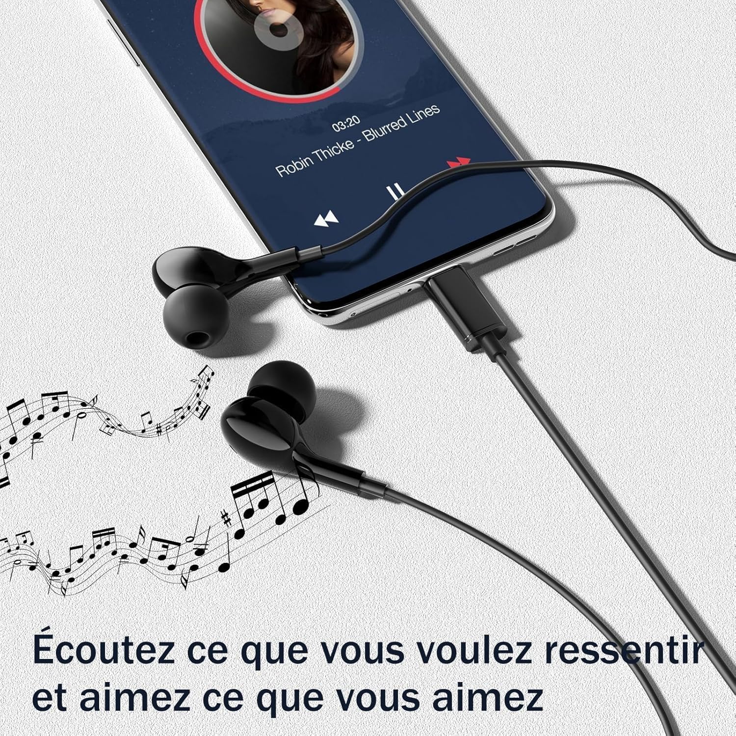 Detalle 2 de Écouteurs USB C HiFi magnétiques