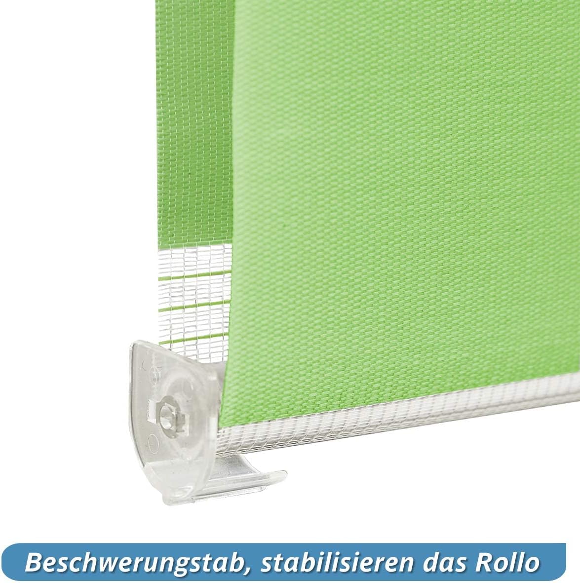 Thumbnail 5 de bobodeco Doppelrollo klemmfix ohne Bohren – Duo Rollos für Fenster mit Klemmträger, Grün, 60 x 150 cm (Stoffbreite 60 cm)