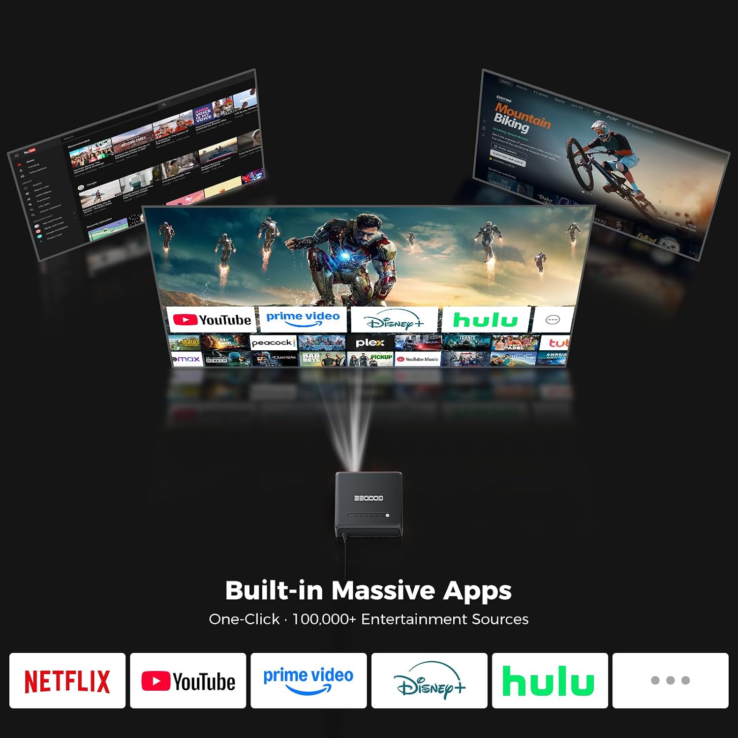 Detalle de GooDee 4K Smart Projector 3000 ANSI