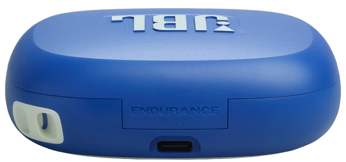 Detalle de JBL Endurance Zone Blau In-Ear-Sportkopfhörer mit Ohrbügel, IP68 und bis zu 8 Stunden Akku