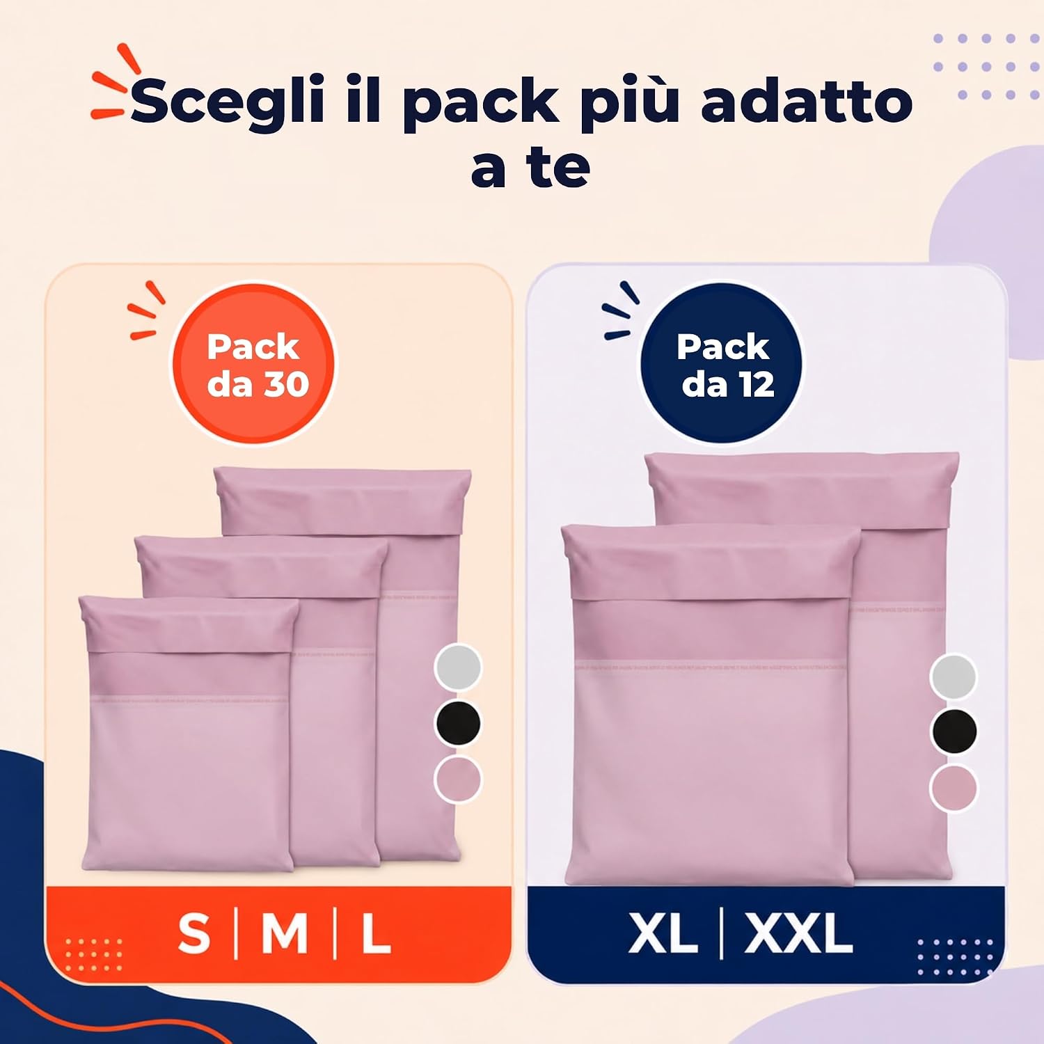 Detalle de Zenacasa – 30 Buste Per Spedizioni Vinted, Taglie S/M/L, Plastica Opaca, Chiusura Adesiva Sicura, Tasca Documenti Inclusa