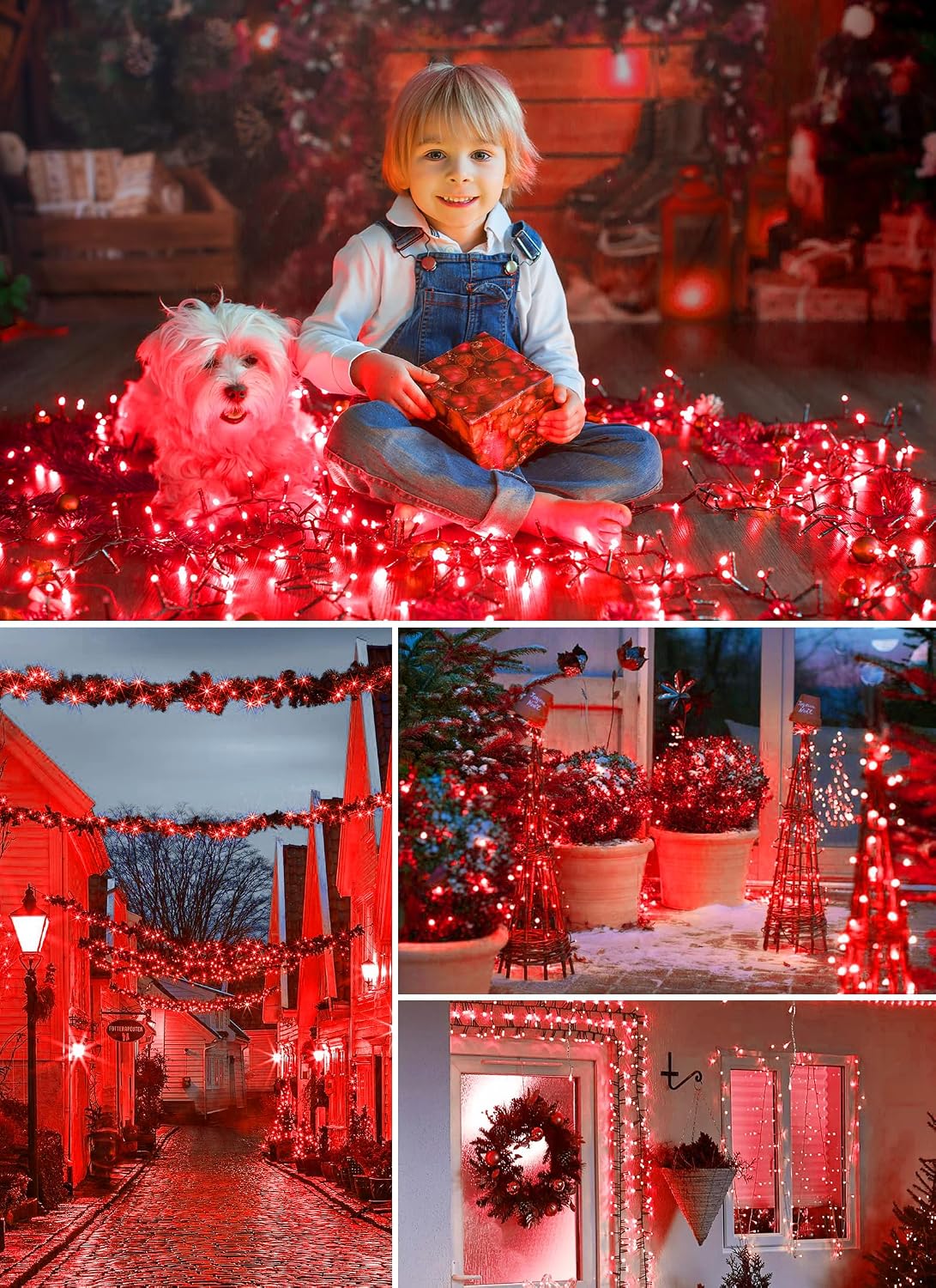Detalle 2 de Minetom JT-EL/FC300V0400-I3 Solar String Lights, 80 Feet, 200 Red LEDs