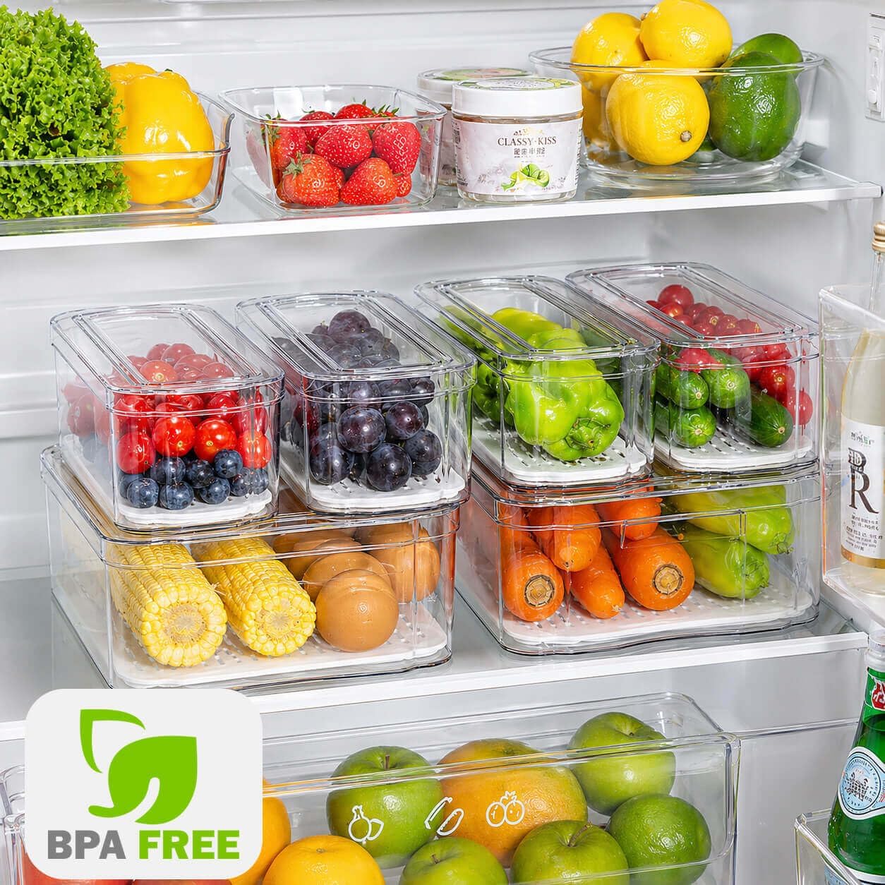 Detalle 2 de SMRCAD Fridge Organizers 6-Pack Clear Bins