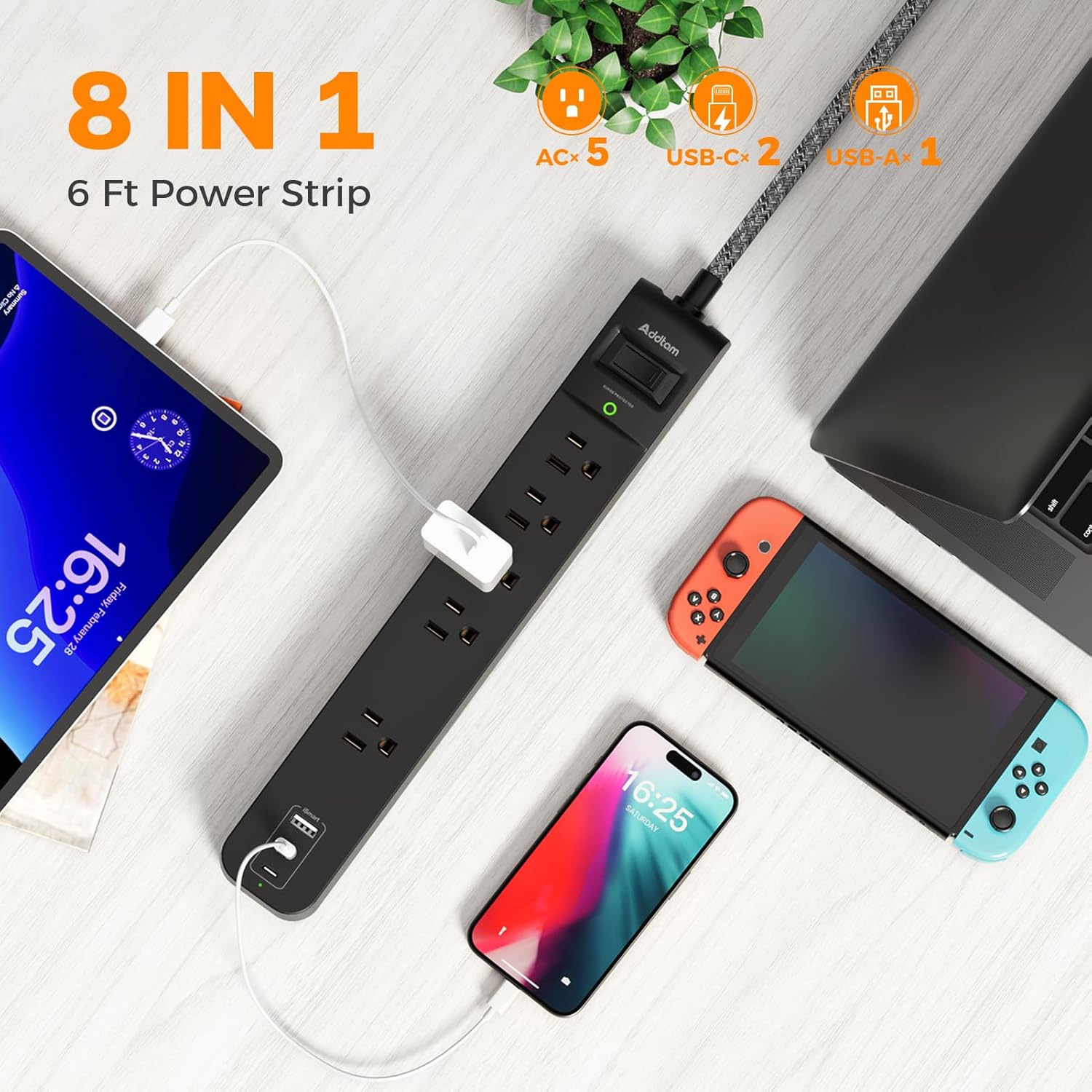 Thumbnail 1 de Power Strip Surge Protector 1875W, 2 Pack 🔌