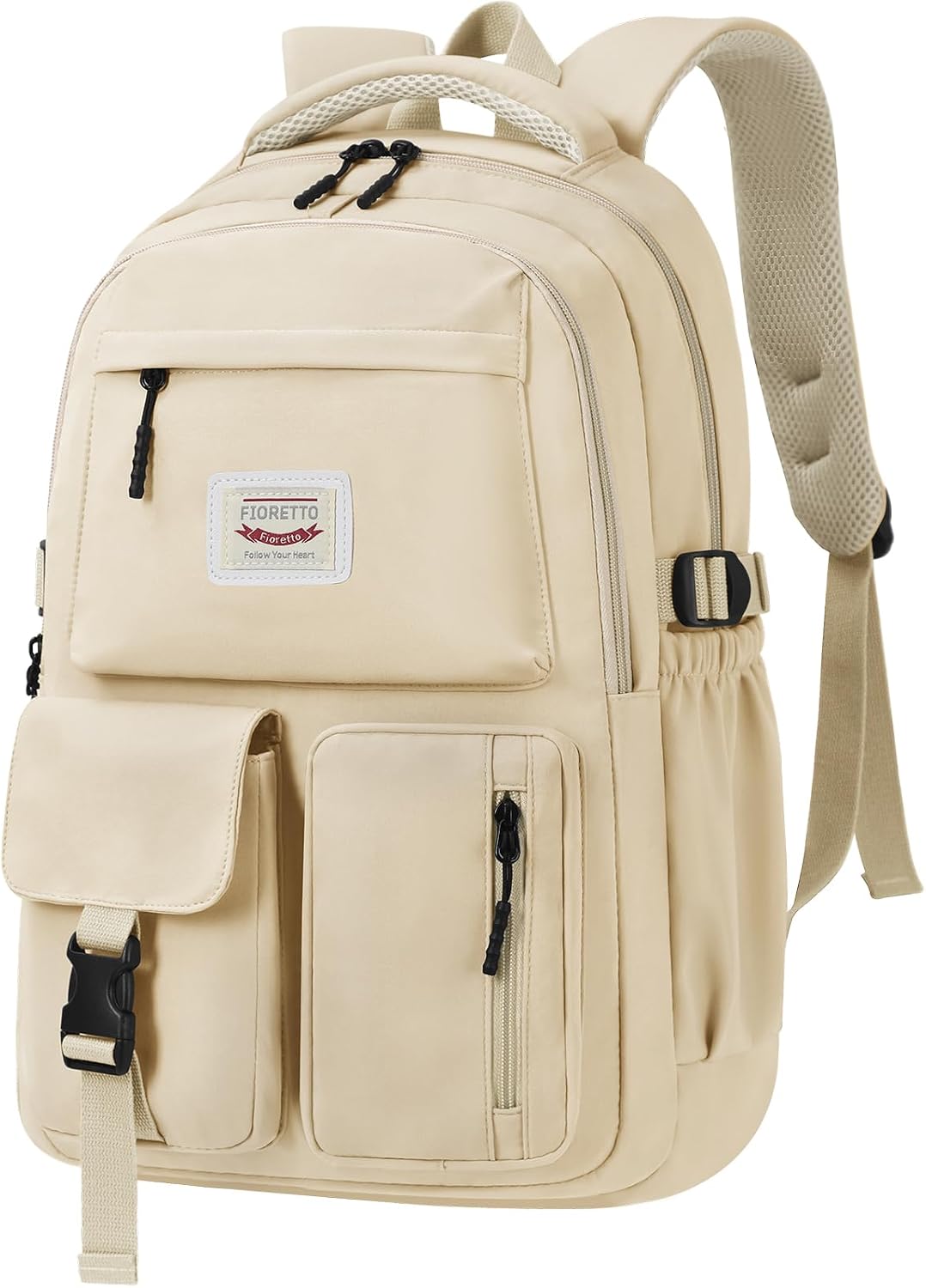 Detalle de FIORETTO Lightweight School Backpack for Women: 25L, 15.6 Inch Laptop Rucksack in Dark Blue