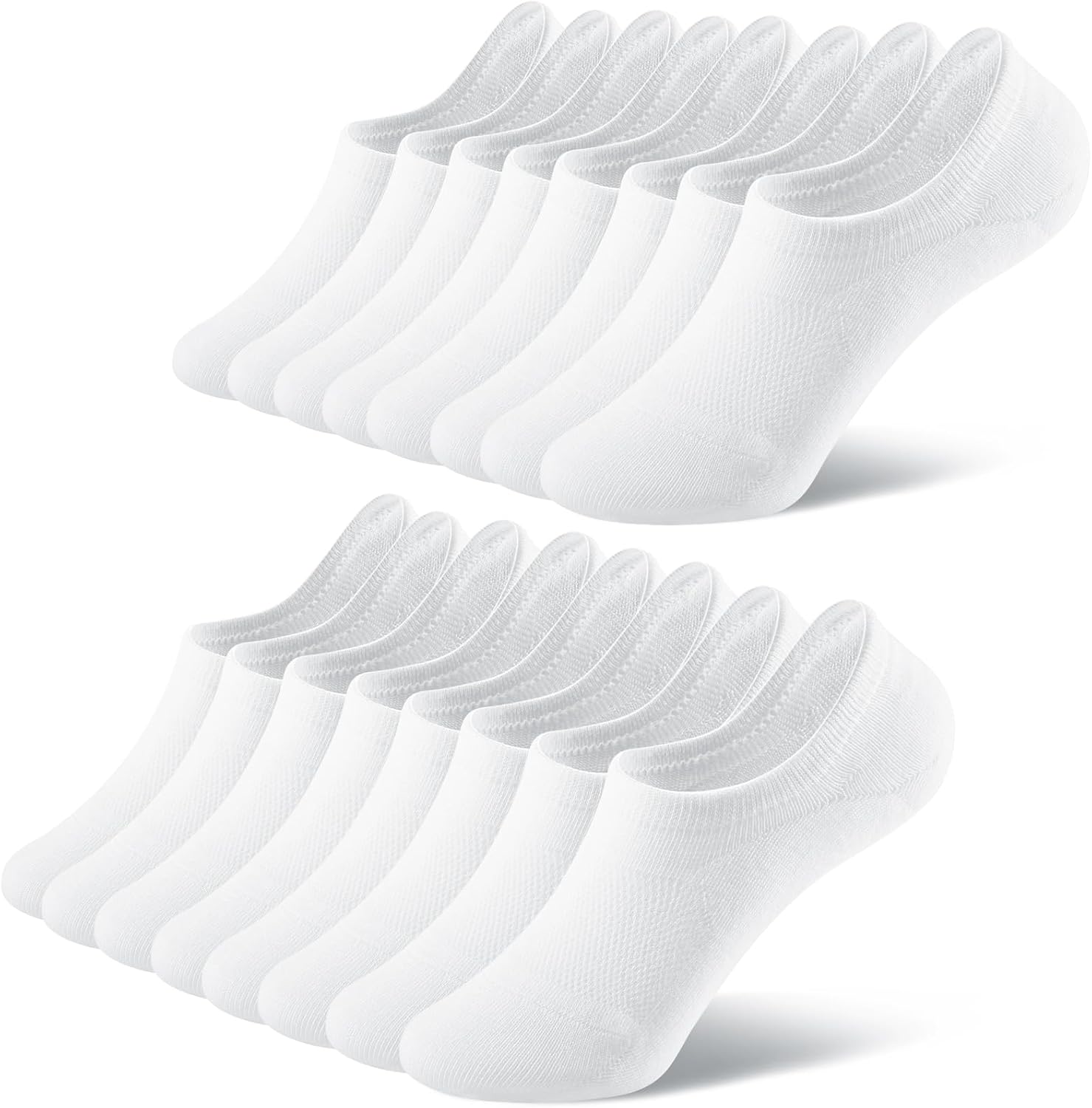 Detalle de fitfets Sneaker Socken 8 Paar No-Show Füßlinge aus Baumwolle (Gr. 35–50) für Herren & Damen