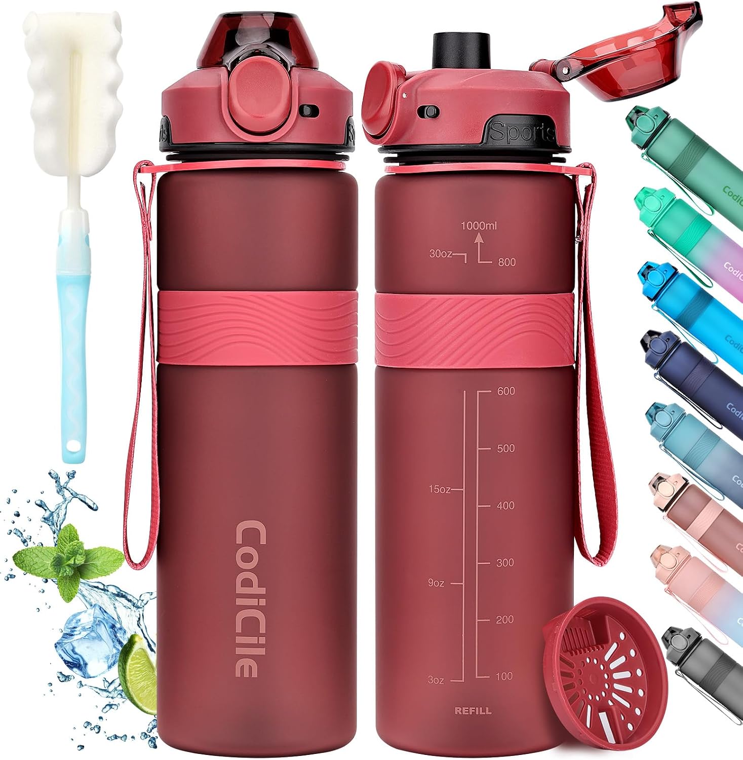 Detalle de CodiCile Trinkflasche 1 L BPA-frei Rot