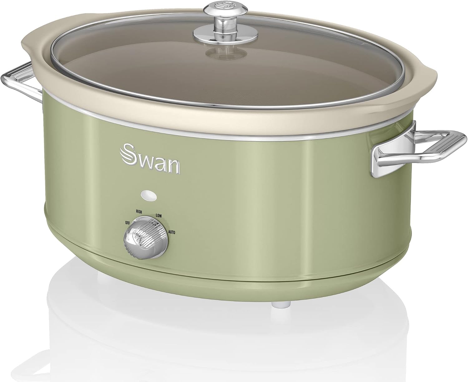 Detalle de Swan Retro SF17031GNEU – wolnowar 6,5 l, ceramiczny garnek, 3 temperatury