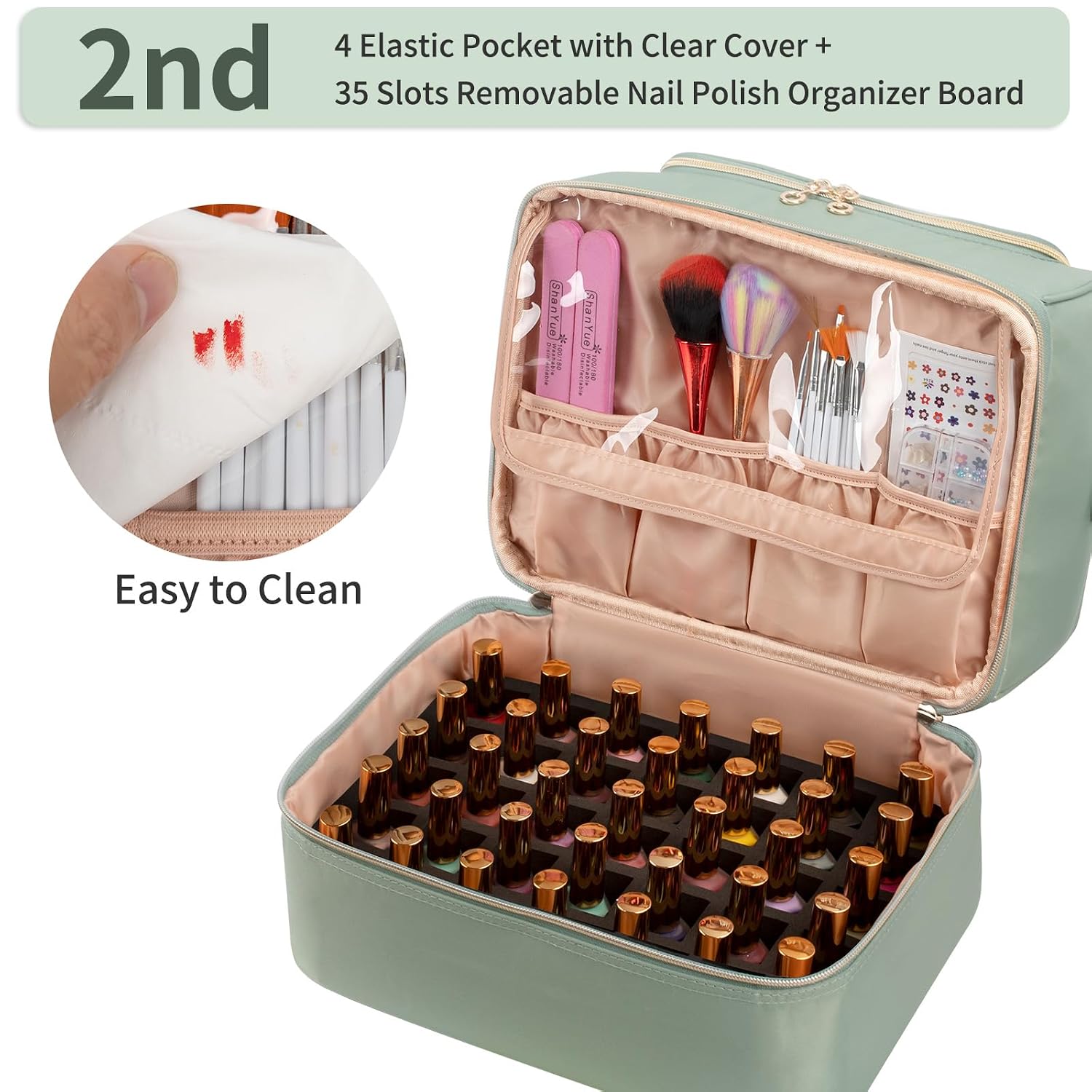 Detalle de Nail Polish Organizer Case for 45 Bottles