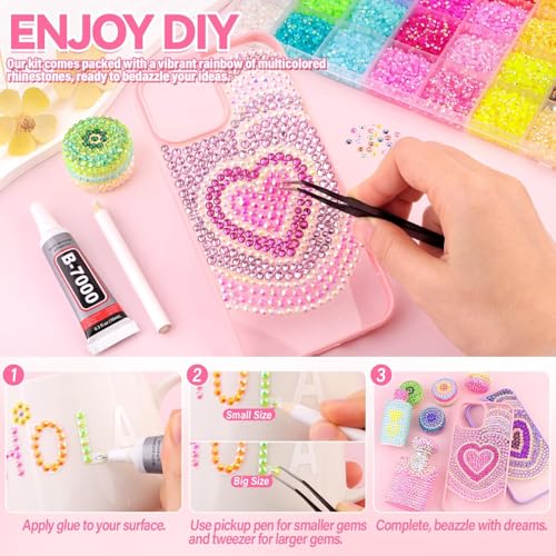 Thumbnail 1 de Bedazzling Kit with Glue 32000Pcs 40 Colours 3mm Resin Jelly Rhinestones by JulFunny