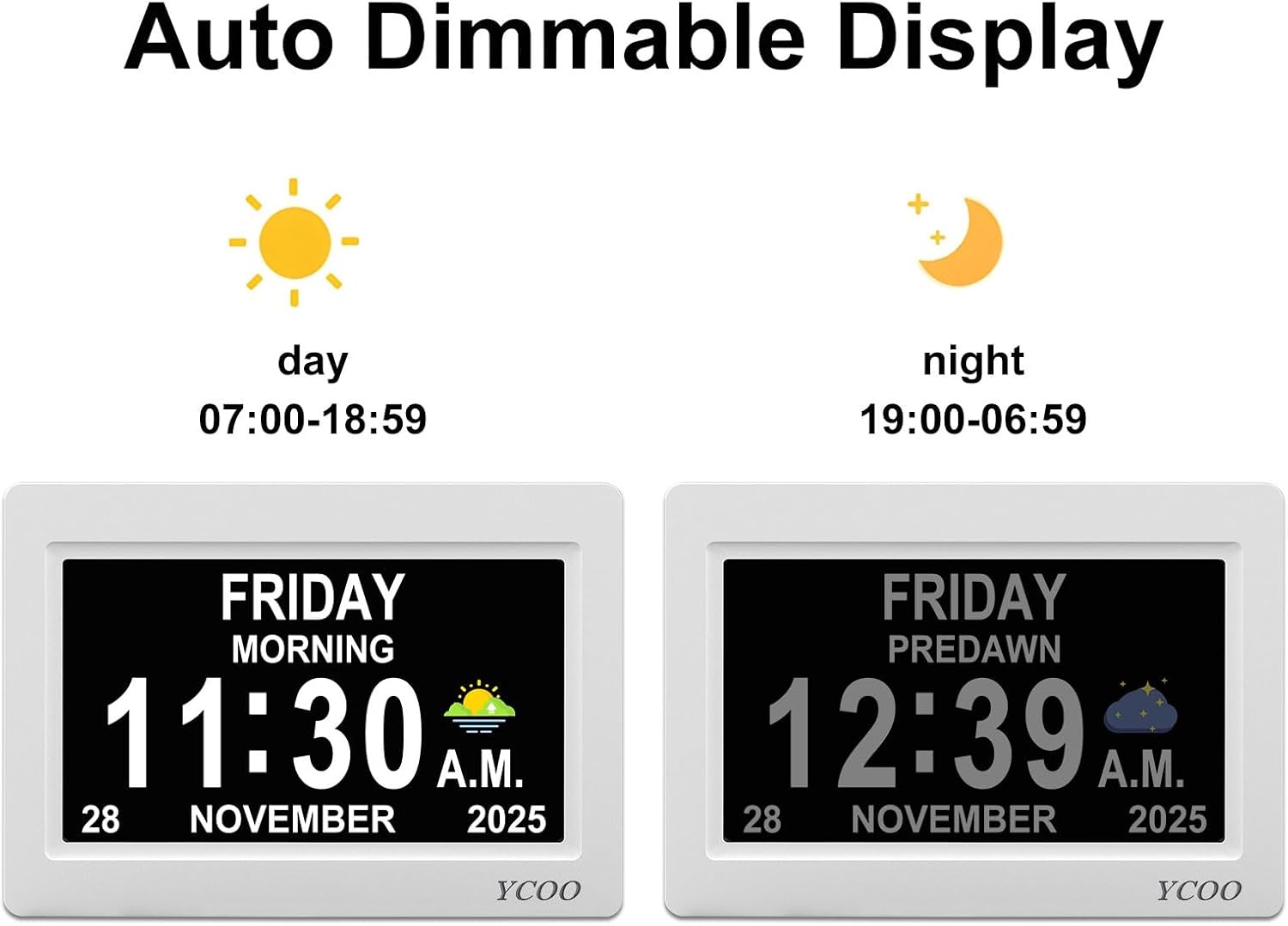 Thumbnail 4 de YCOO Dementia Clock 7 inch digital display