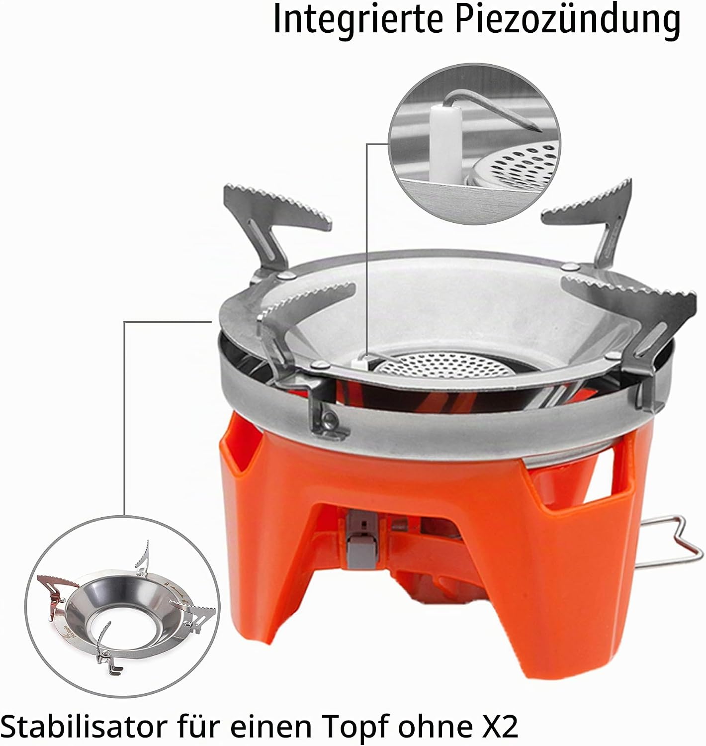Detalle de Fire-Maple X2 Campingkocher Gas Kocher – Tragbares Kochsystem für Outdoor-Aktivitäten