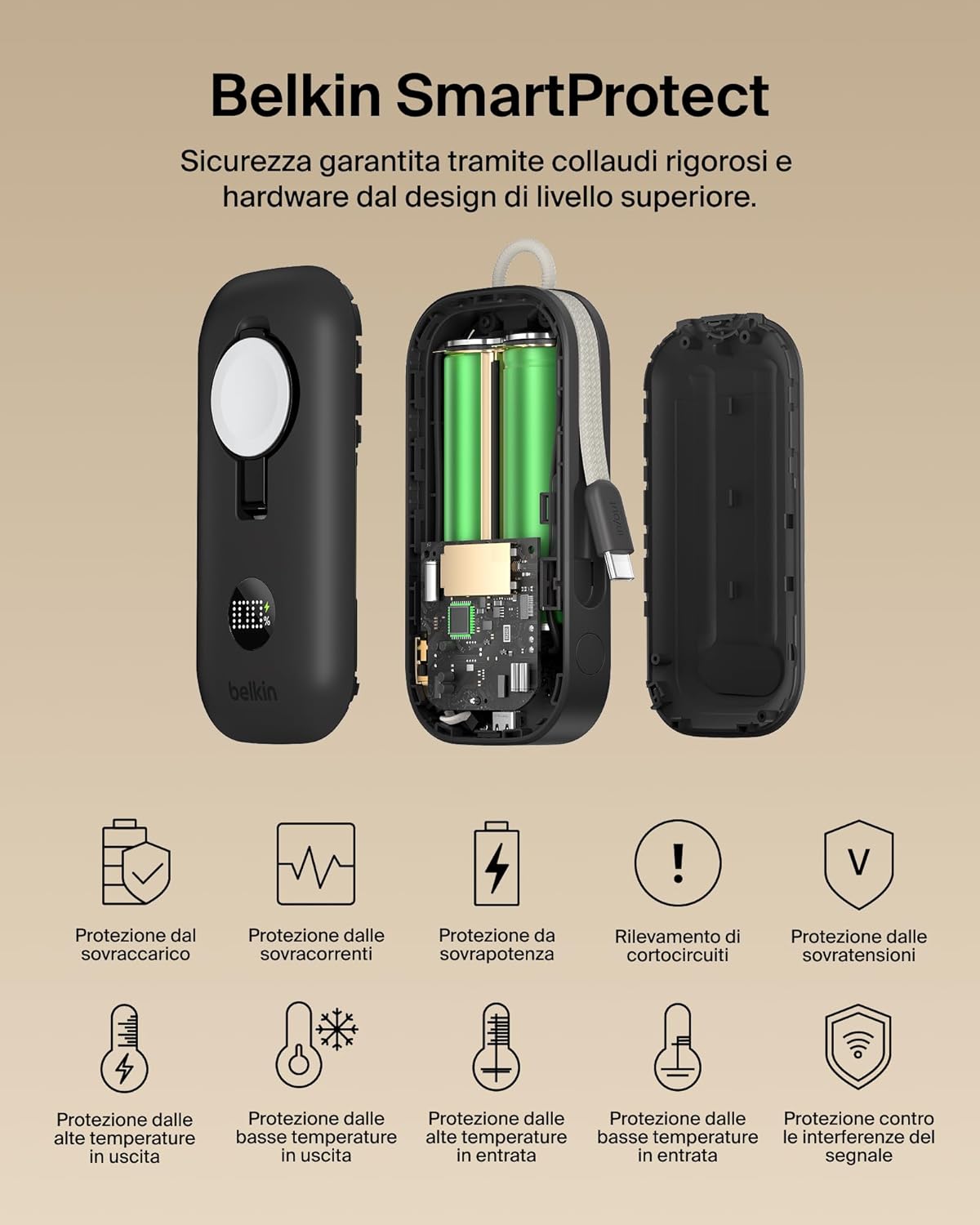 Thumbnail 6 de Belkin BoostCharge Pro Power Bank 10000mAh: ricarica rapida per 3 dispositivi e supporto Apple Watch