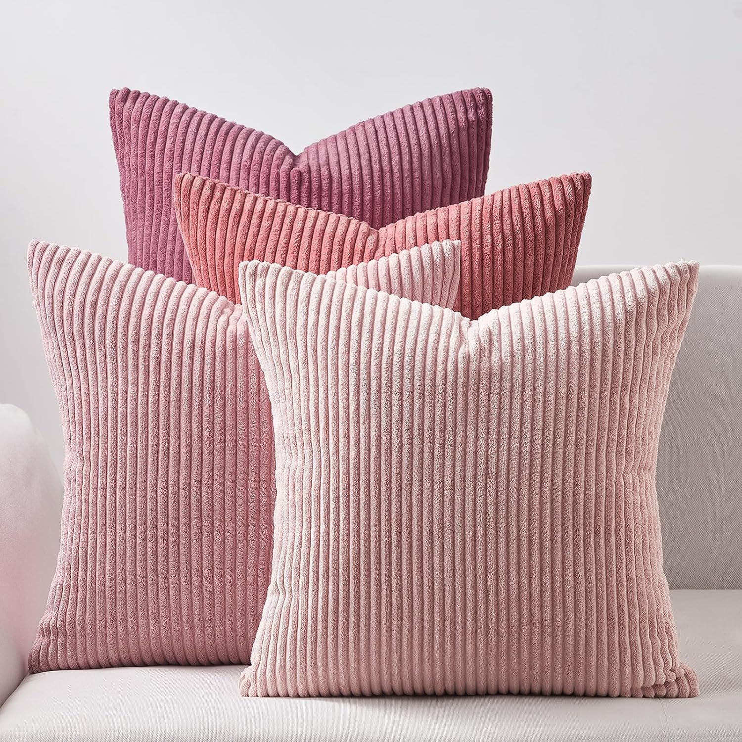 Detalle de Topfinel Kissenbezug 50x50 cm Rosa 4er Set