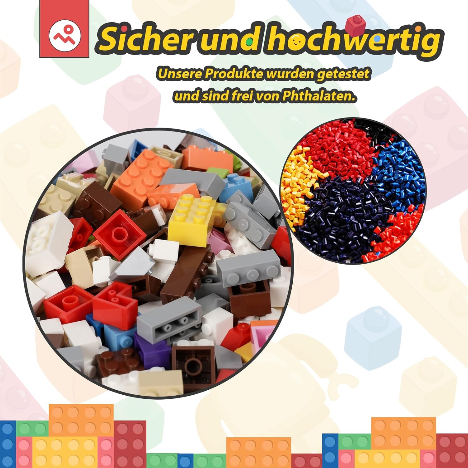 Detalle de HUIZDQ 1000‑Stücke Classic Bausteine Set – kompatibel mit allen großen Marken, ab 6 Jahren