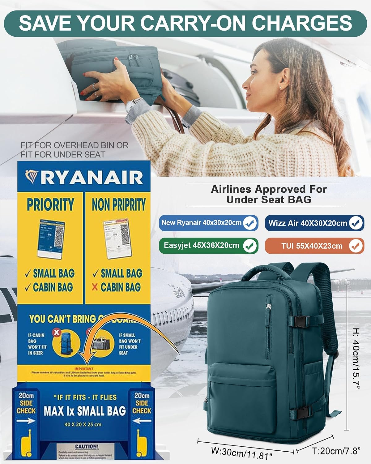 Thumbnail 1 de Mochila Cabina Ryanair 40x30x20