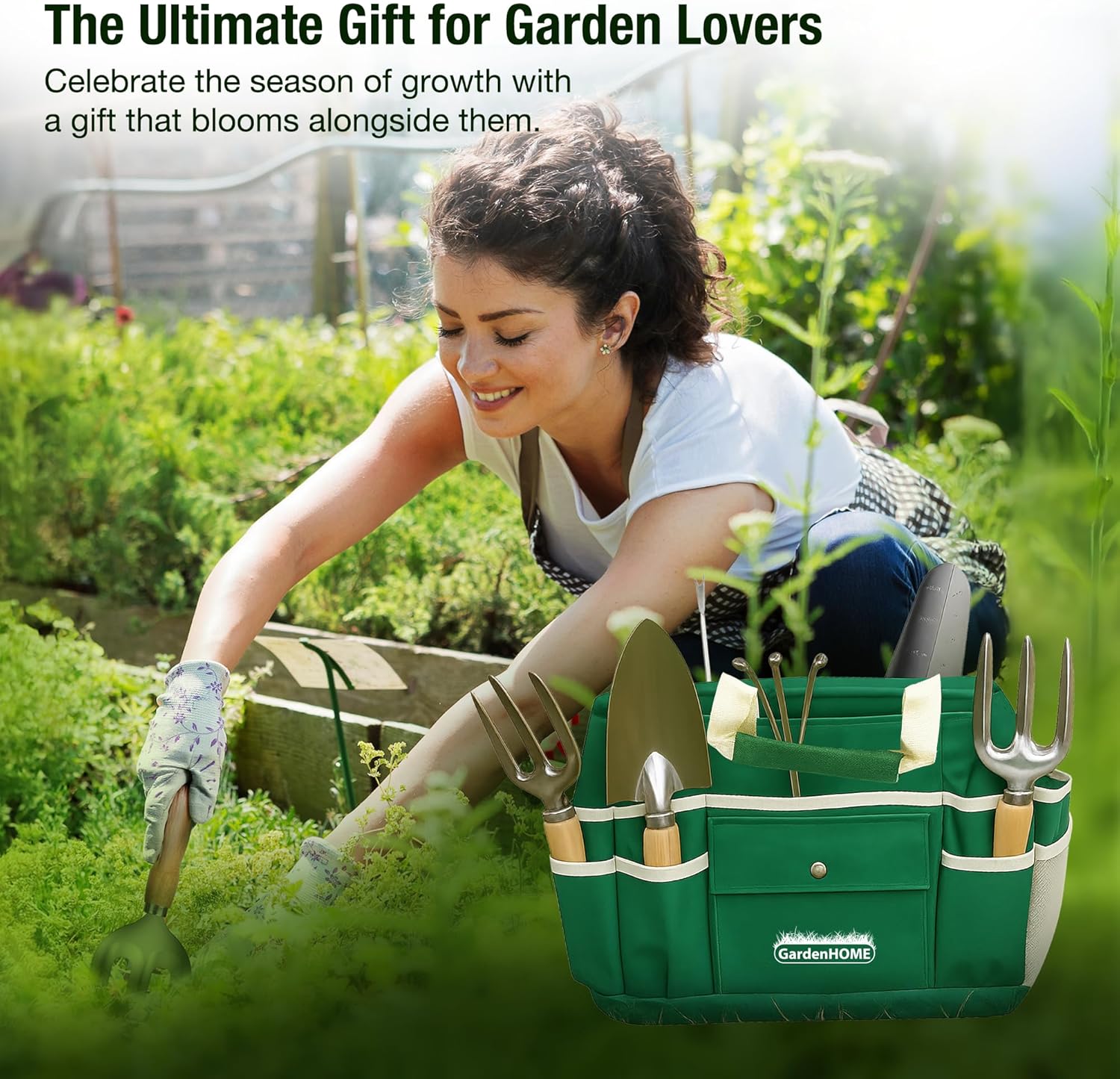 Thumbnail 5 de GardenHOME Garden Tool Set: Stainless Steel 7 Piece with Folding Stool and Detachable Tote