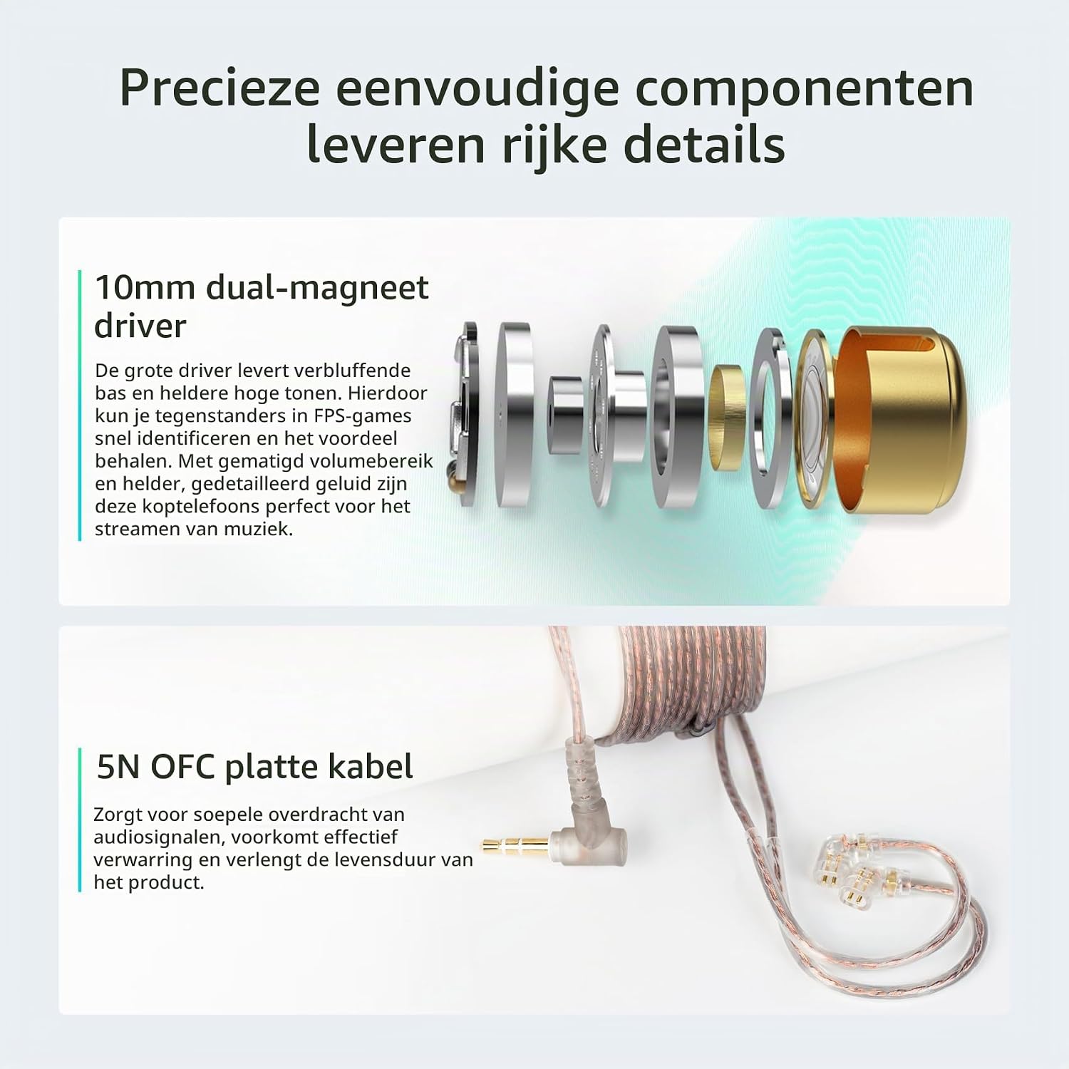 Thumbnail 4 de keephifi KZ EDX Pro 6710 in-earkoptelefoon met microfoon en dubbele drivers