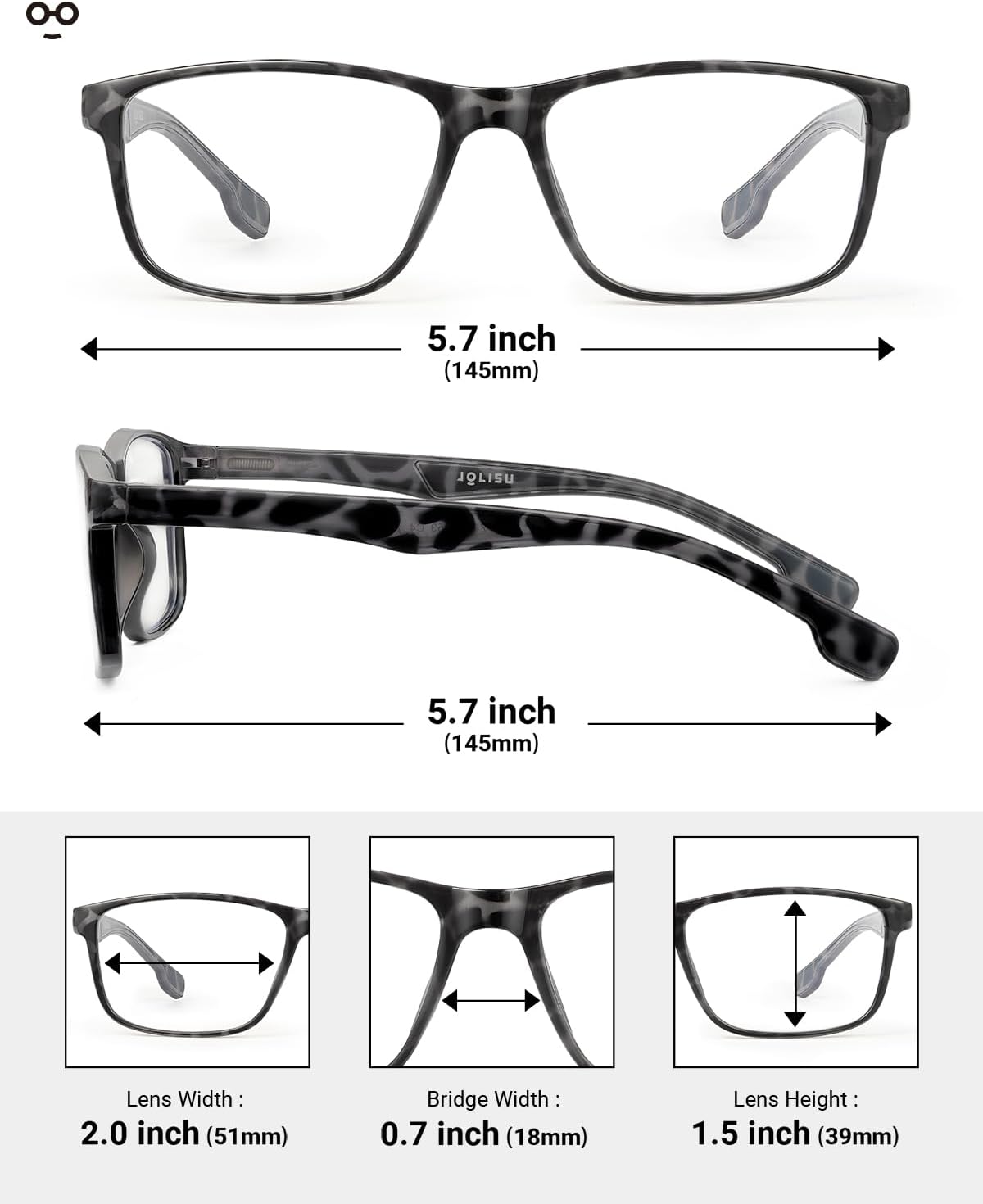 Thumbnail 1 de JOLISU 4 Pack Reading Glasses for Men — Blue Light Blocking, Spring Hinge, UV Protection