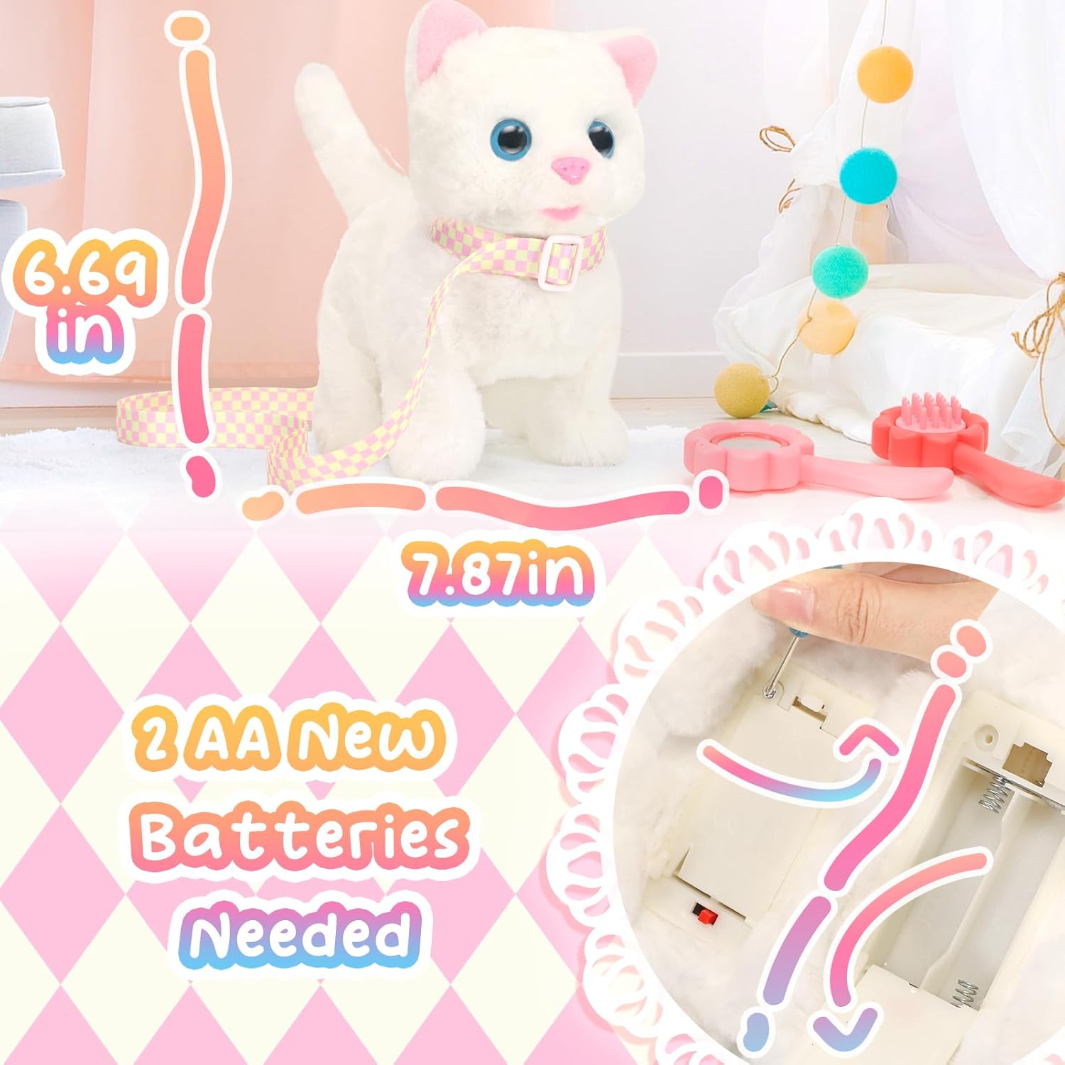 Thumbnail 1 de Tagitary Plush Walking Meowing Toy Cat